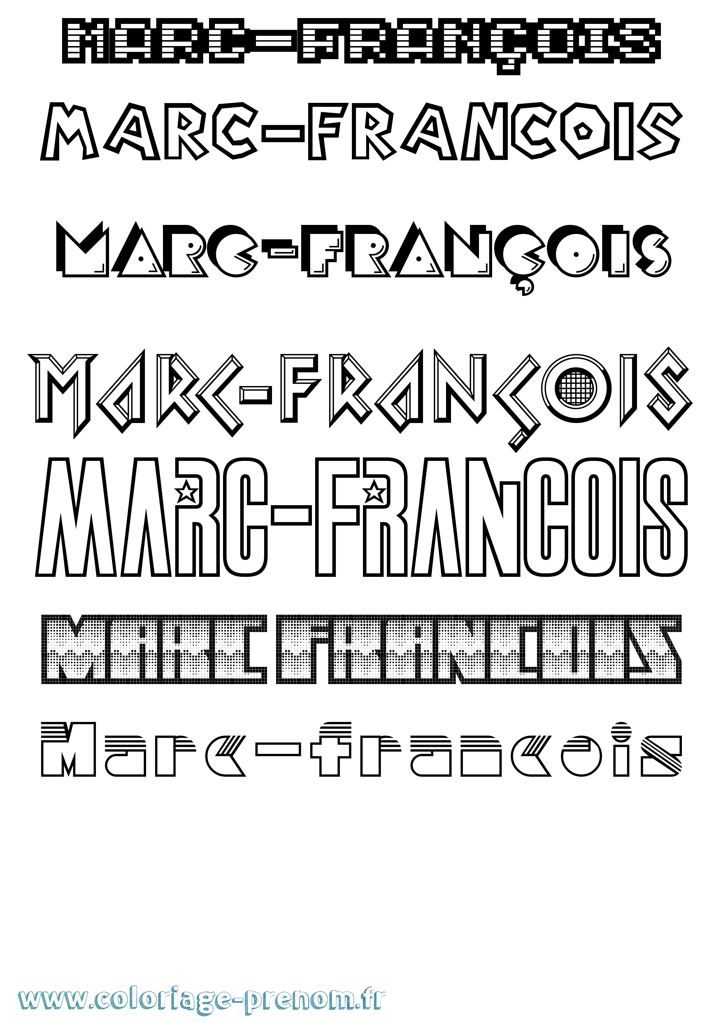 Coloriage Marc-François Jeux Vidéos Coloriage prénom Marc-François Jeux Vidéos