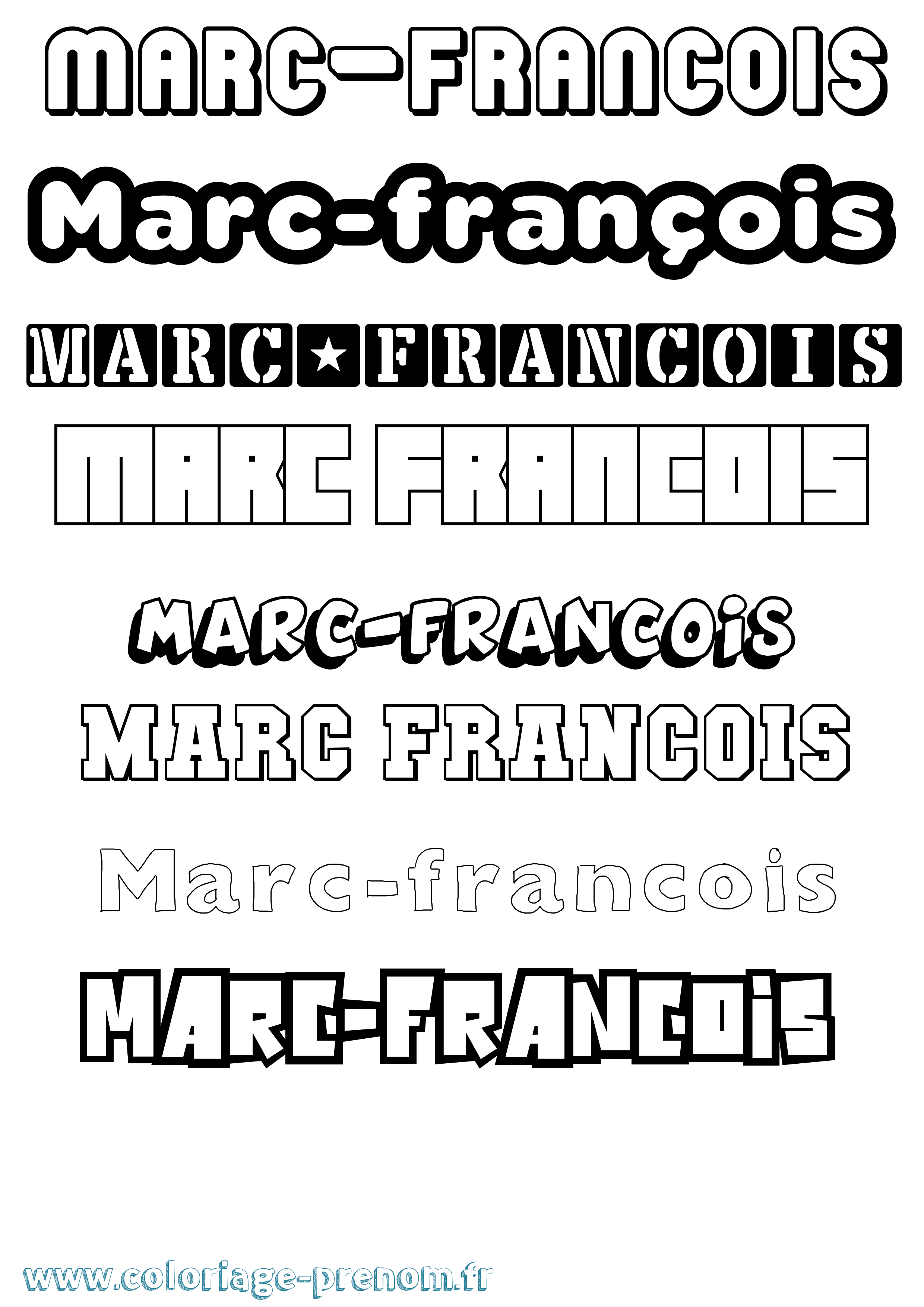 Coloriage Marc-François Simple Coloriage prénom Marc-François Simple