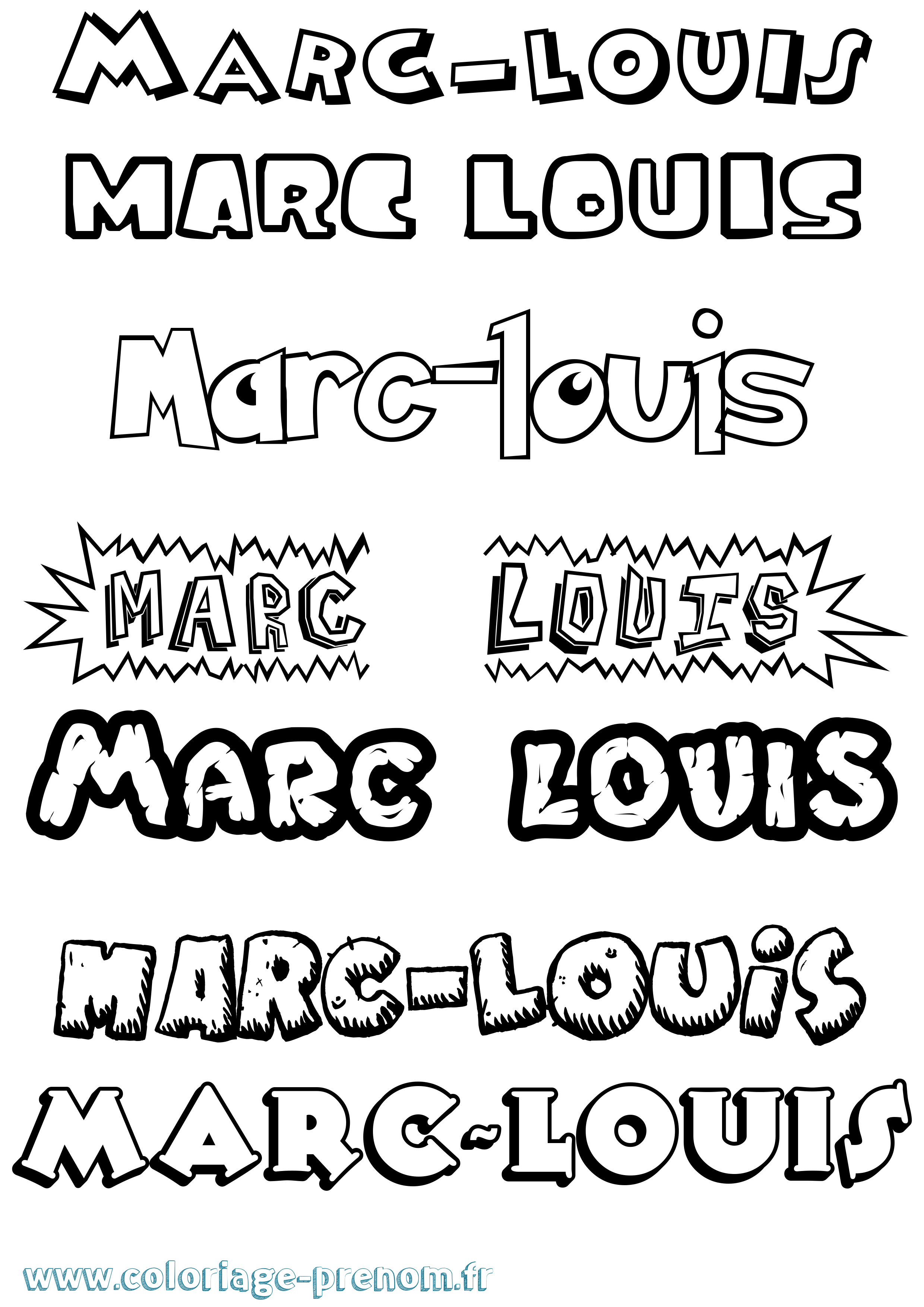 Coloriage Marc-Louis Dessin Animé Coloriage prénom Marc-Louis Dessin Animé