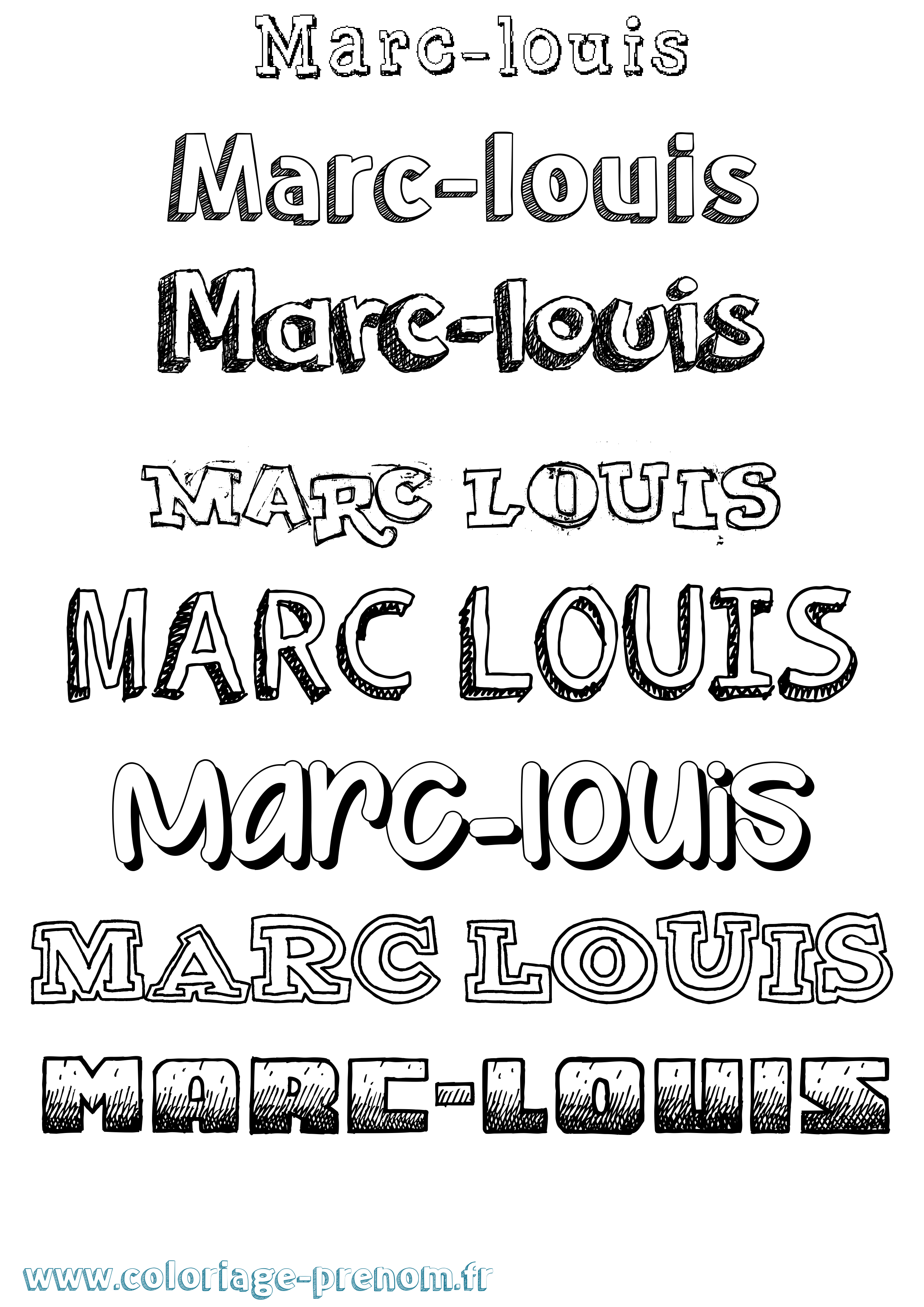 Coloriage Marc-Louis Dessiné Coloriage prénom Marc-Louis Dessiné