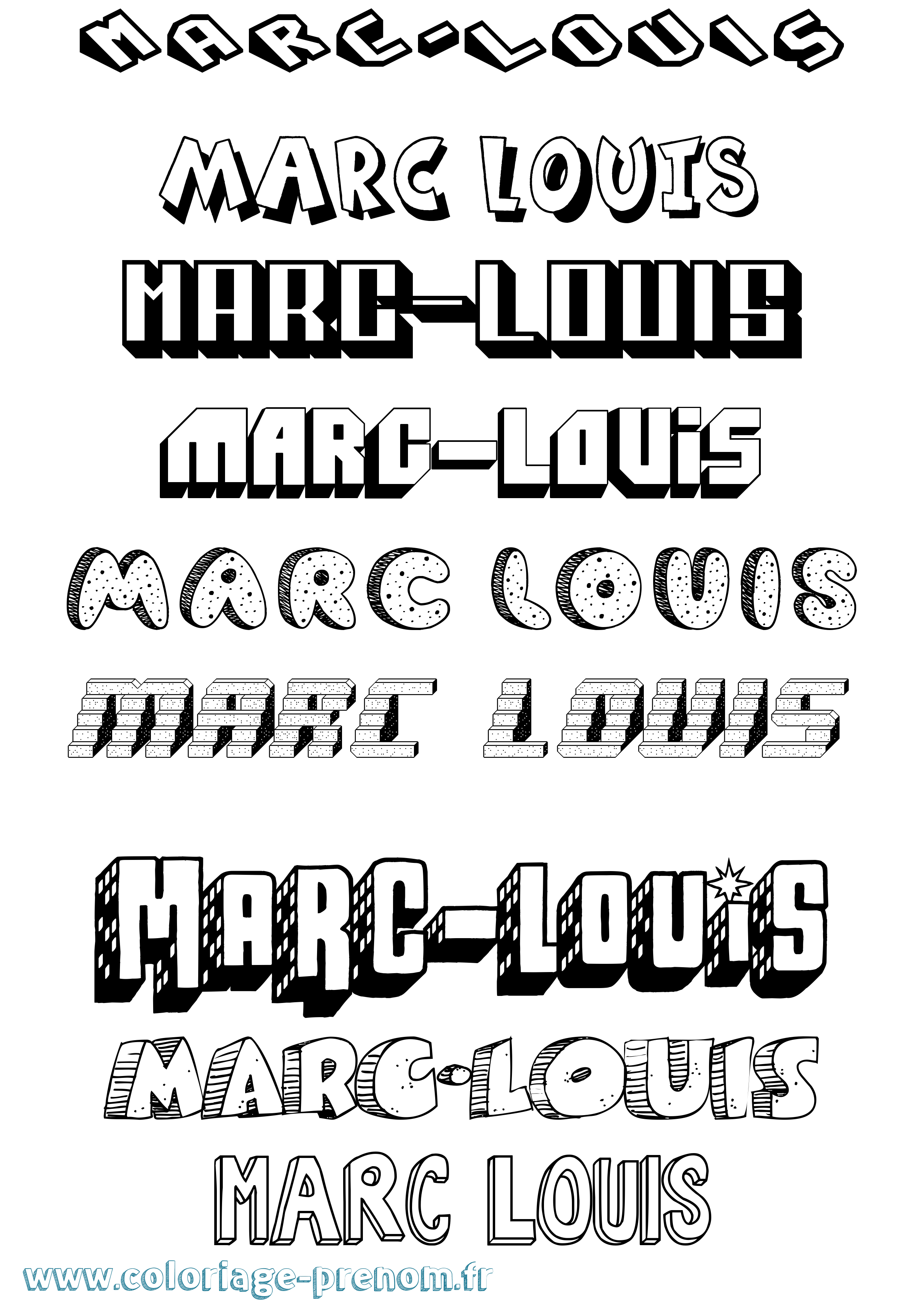 Coloriage Marc-Louis Effet 3D Coloriage prénom Marc-Louis Effet 3D