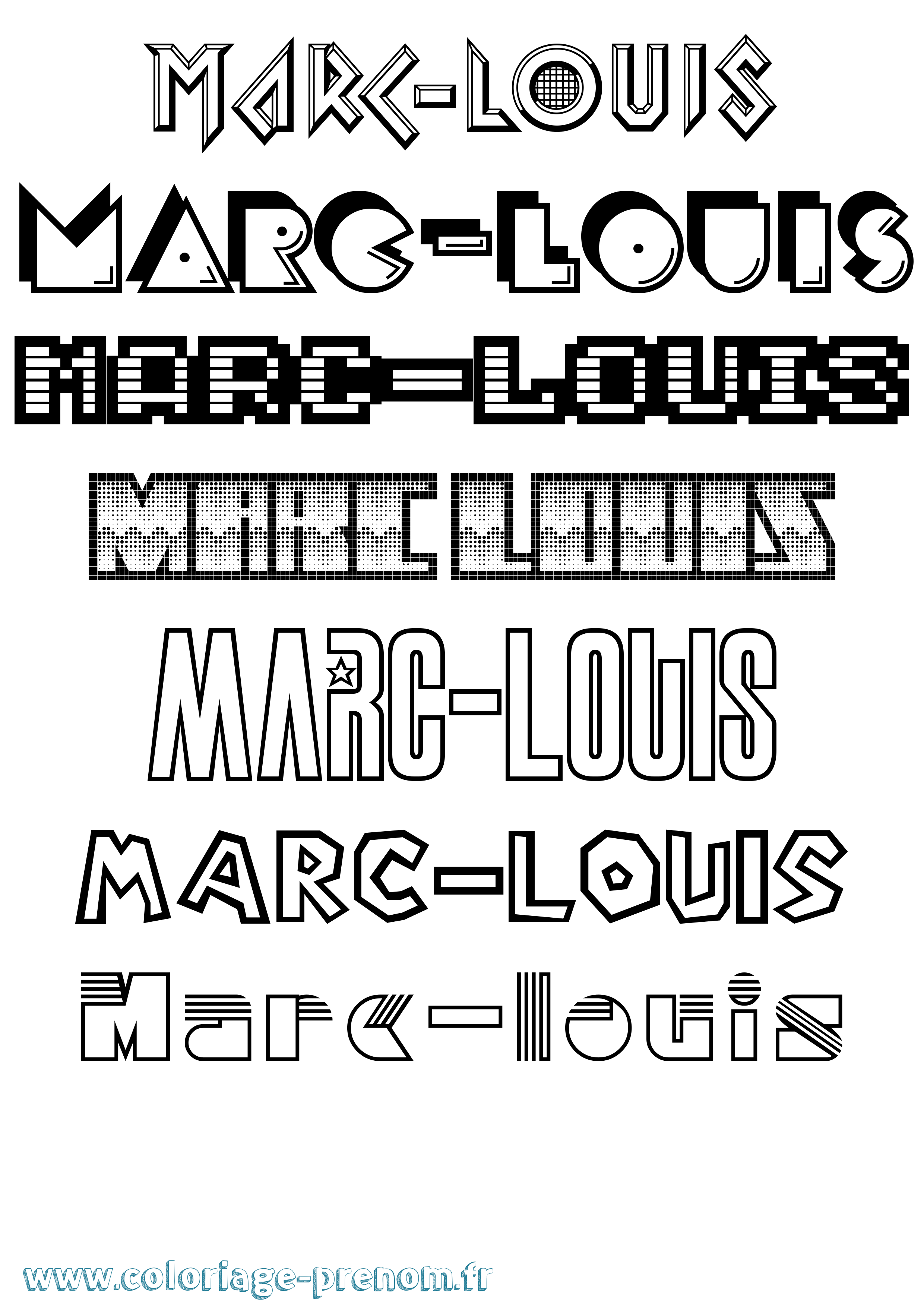 Coloriage Marc-Louis Jeux Vidéos Coloriage prénom Marc-Louis Jeux Vidéos