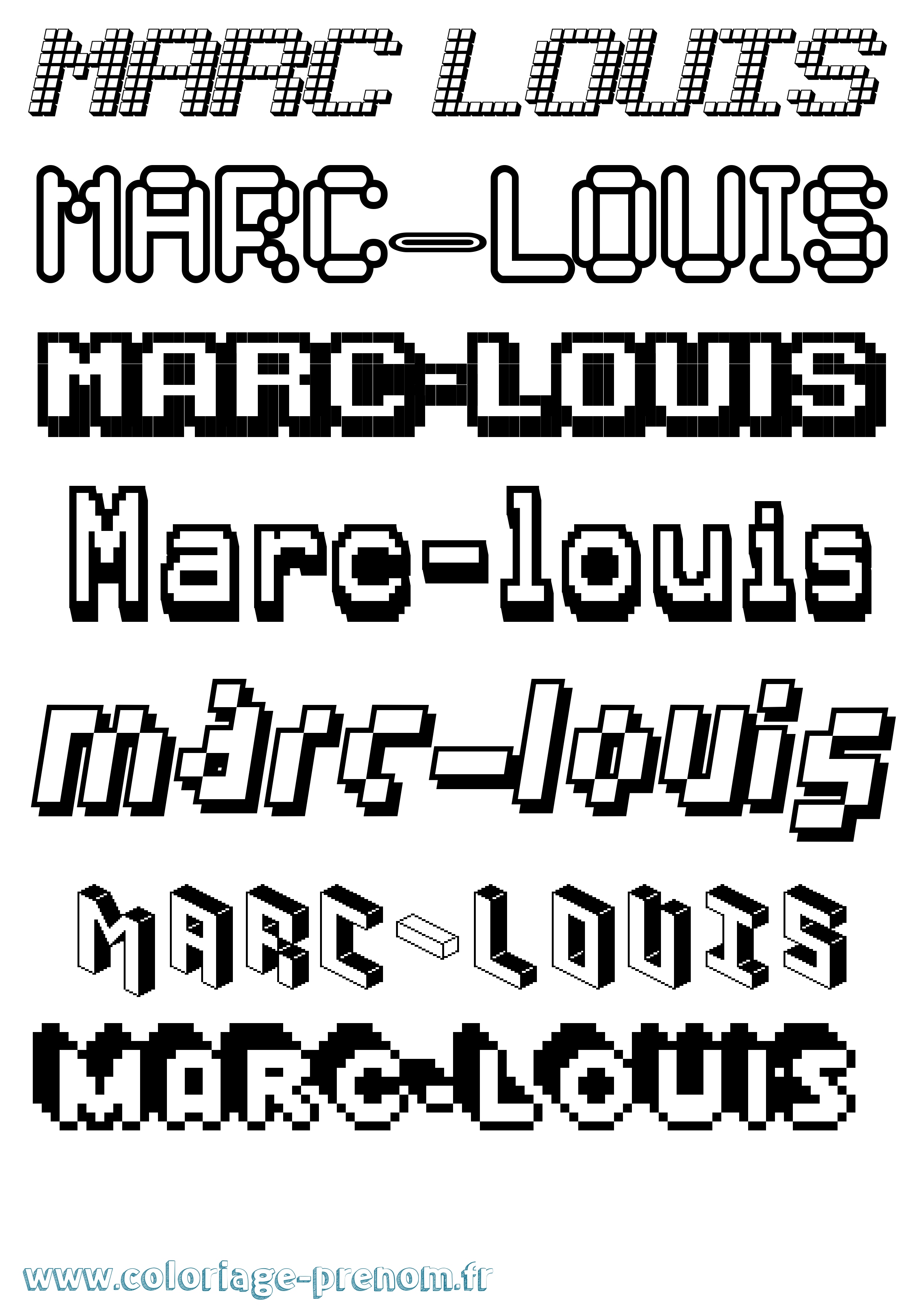 Coloriage Marc-Louis Pixel Coloriage prénom Marc-Louis Pixel