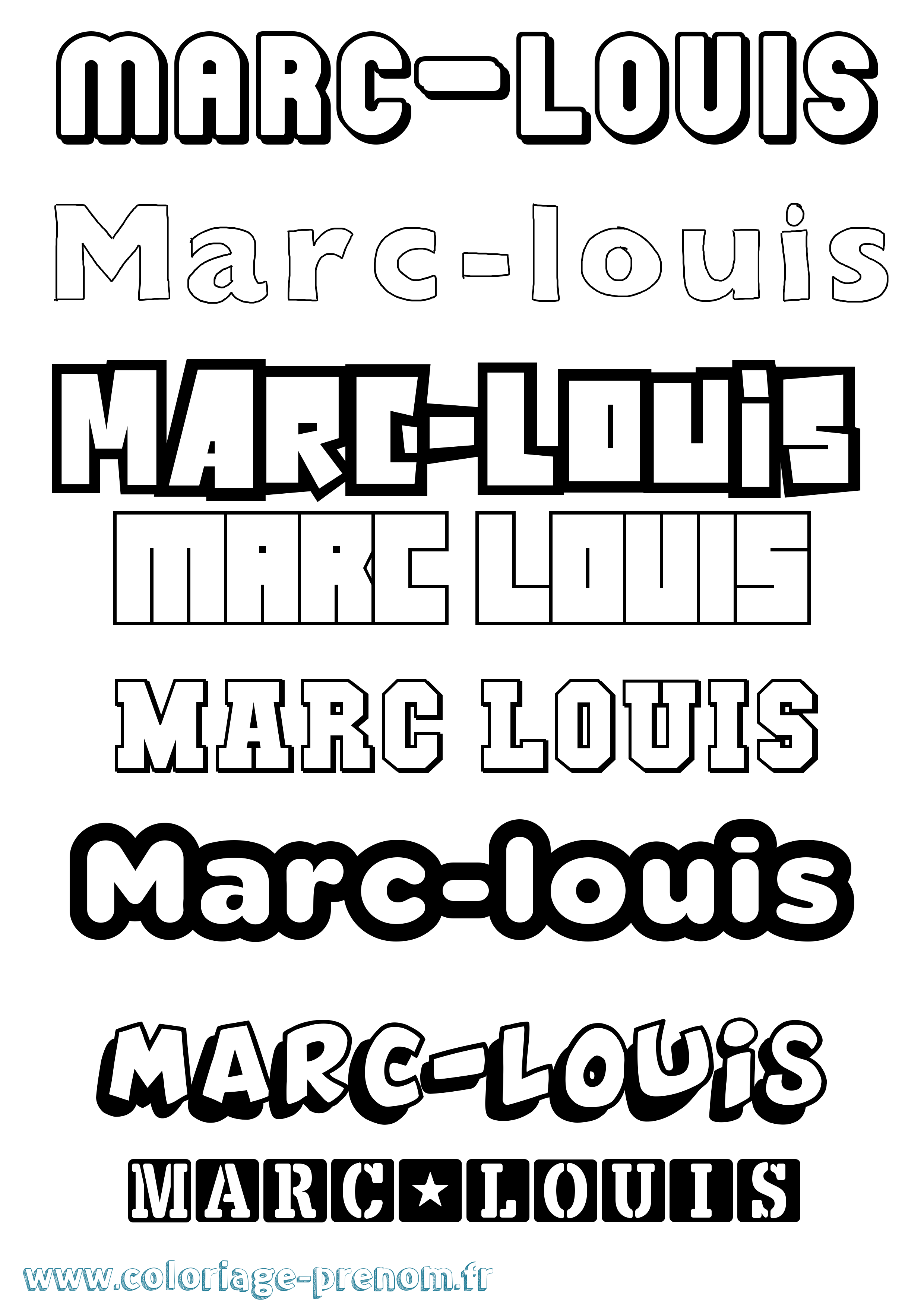 Coloriage Marc-Louis Simple Coloriage prénom Marc-Louis Simple