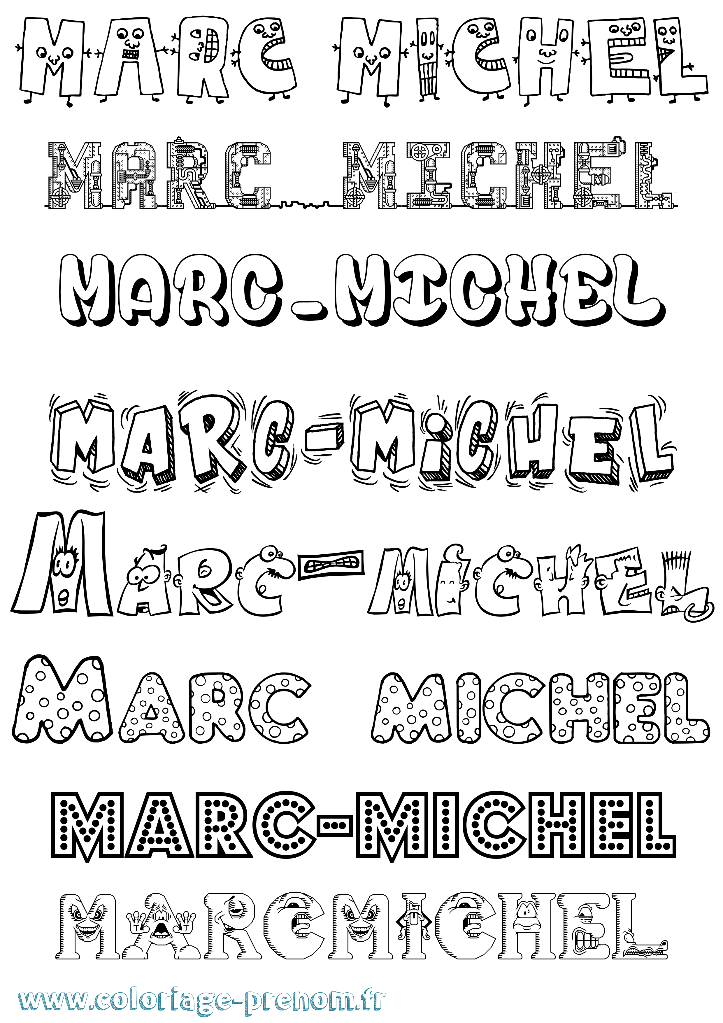 Coloriage Marc-Michel Fun Coloriage prénom Marc-Michel Fun