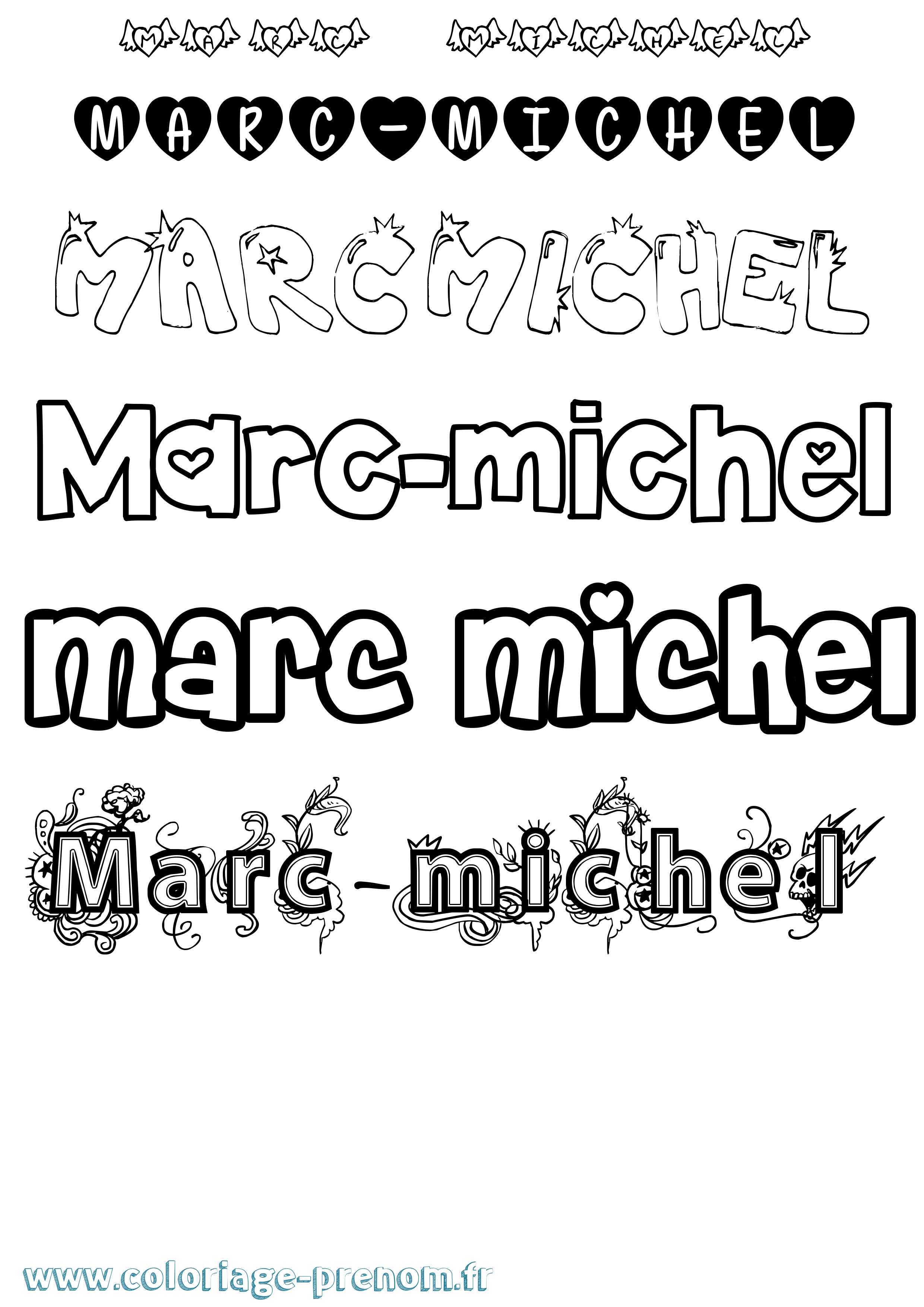 Coloriage Marc-Michel Girly Coloriage prénom Marc-Michel Girly