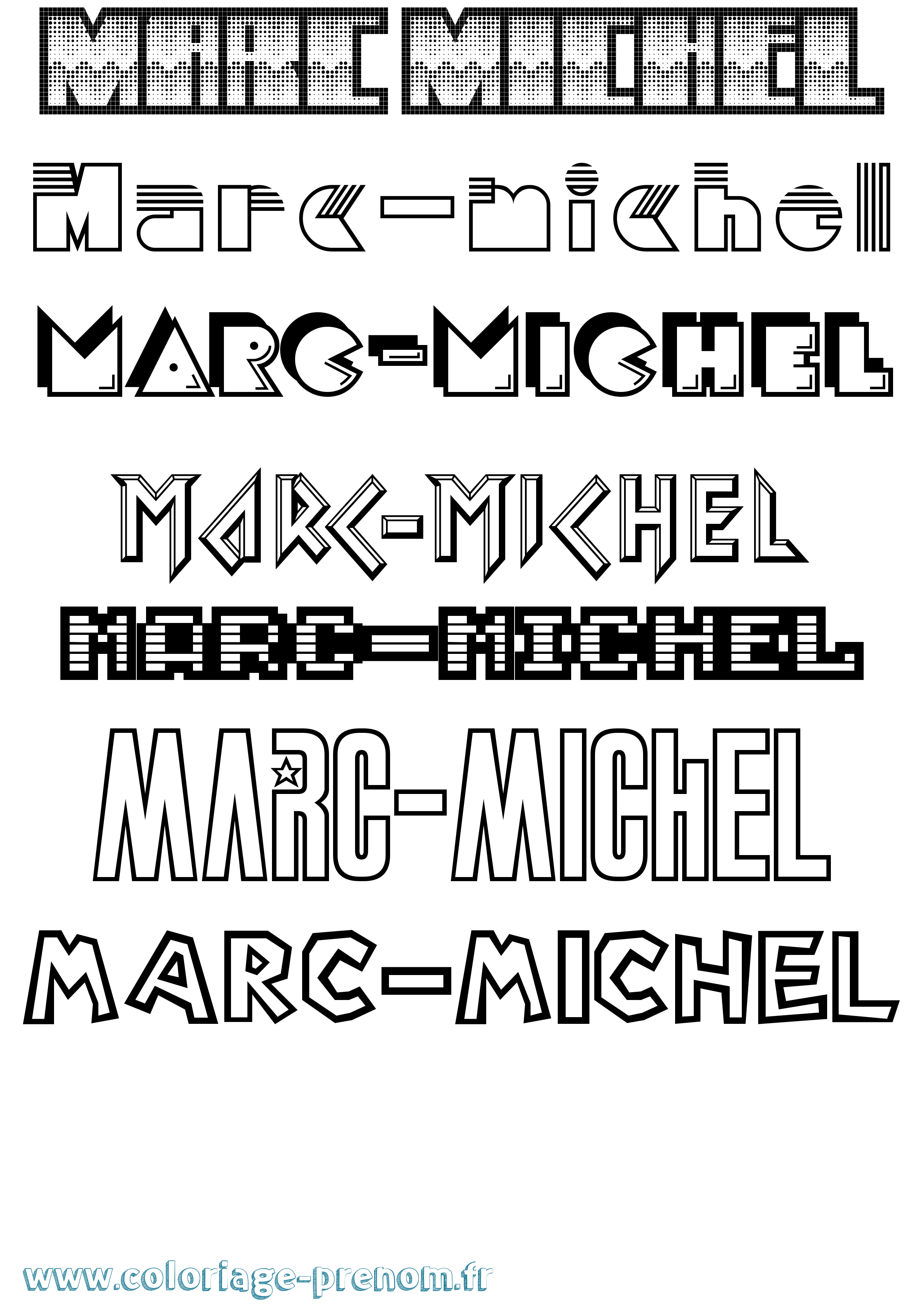 Coloriage Marc-Michel Jeux Vidéos Coloriage prénom Marc-Michel Jeux Vidéos