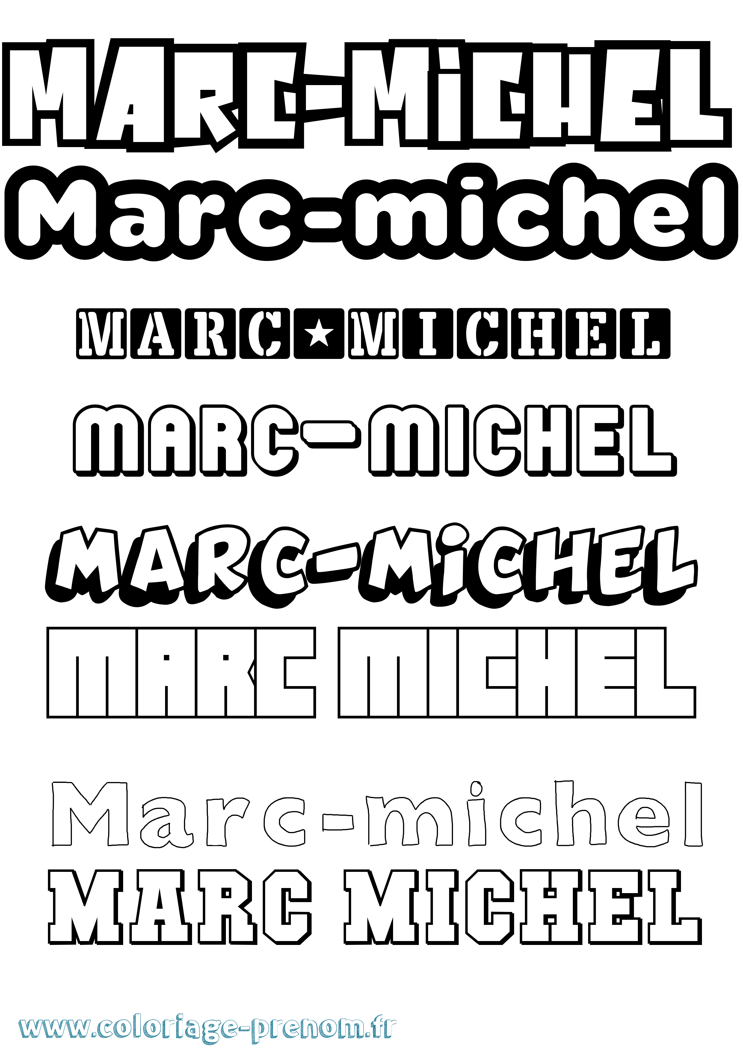 Coloriage Marc-Michel Simple Coloriage prénom Marc-Michel Simple
