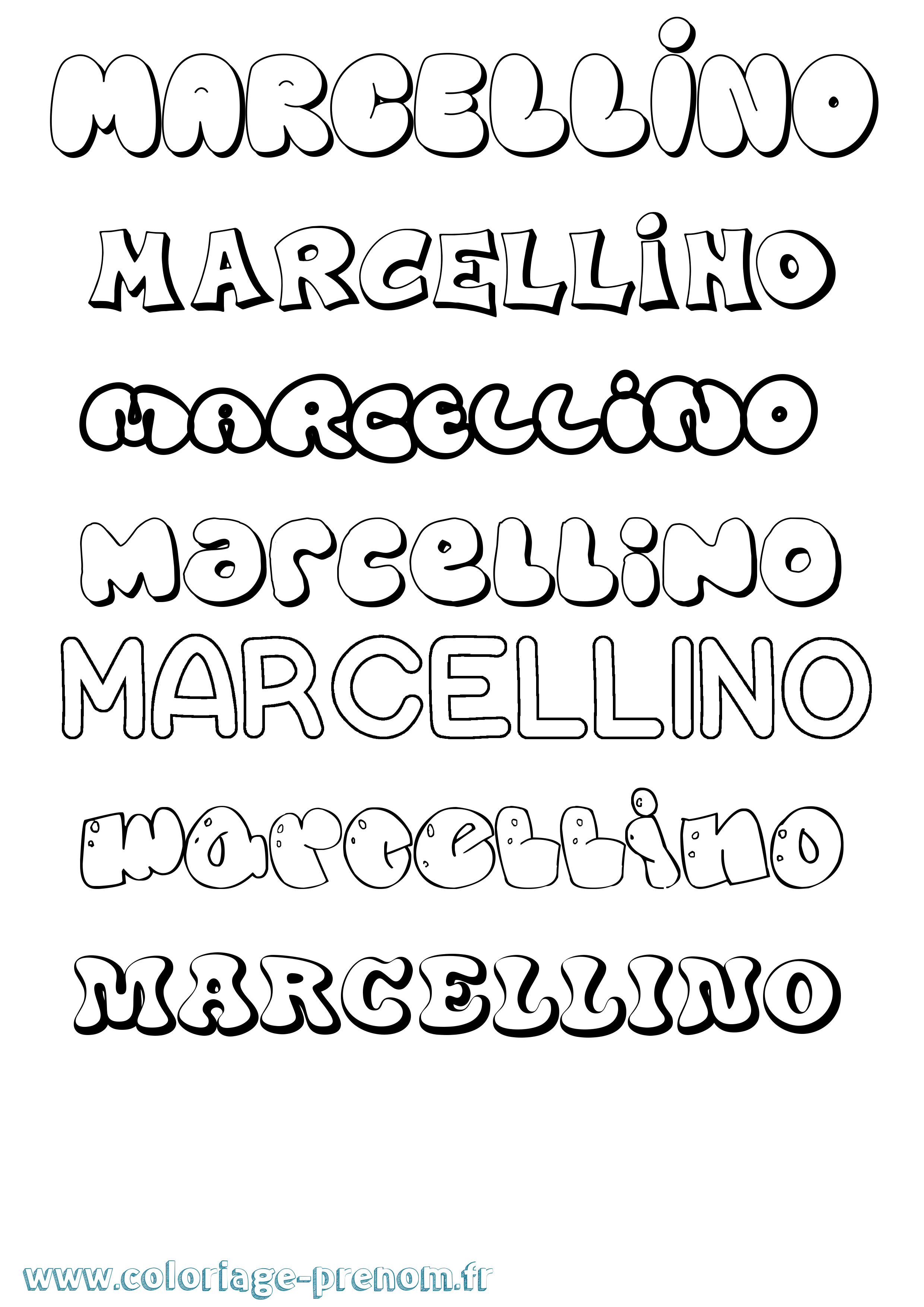 Coloriage Marcellino Bubble Coloriage prénom Marcellino Bubble