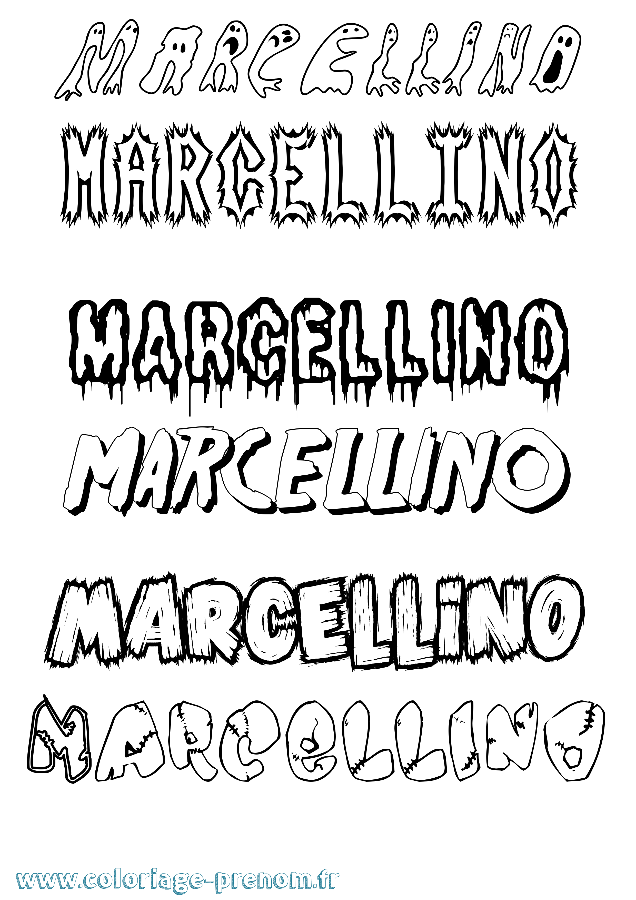 Coloriage Marcellino Frisson Coloriage prénom Marcellino Frisson