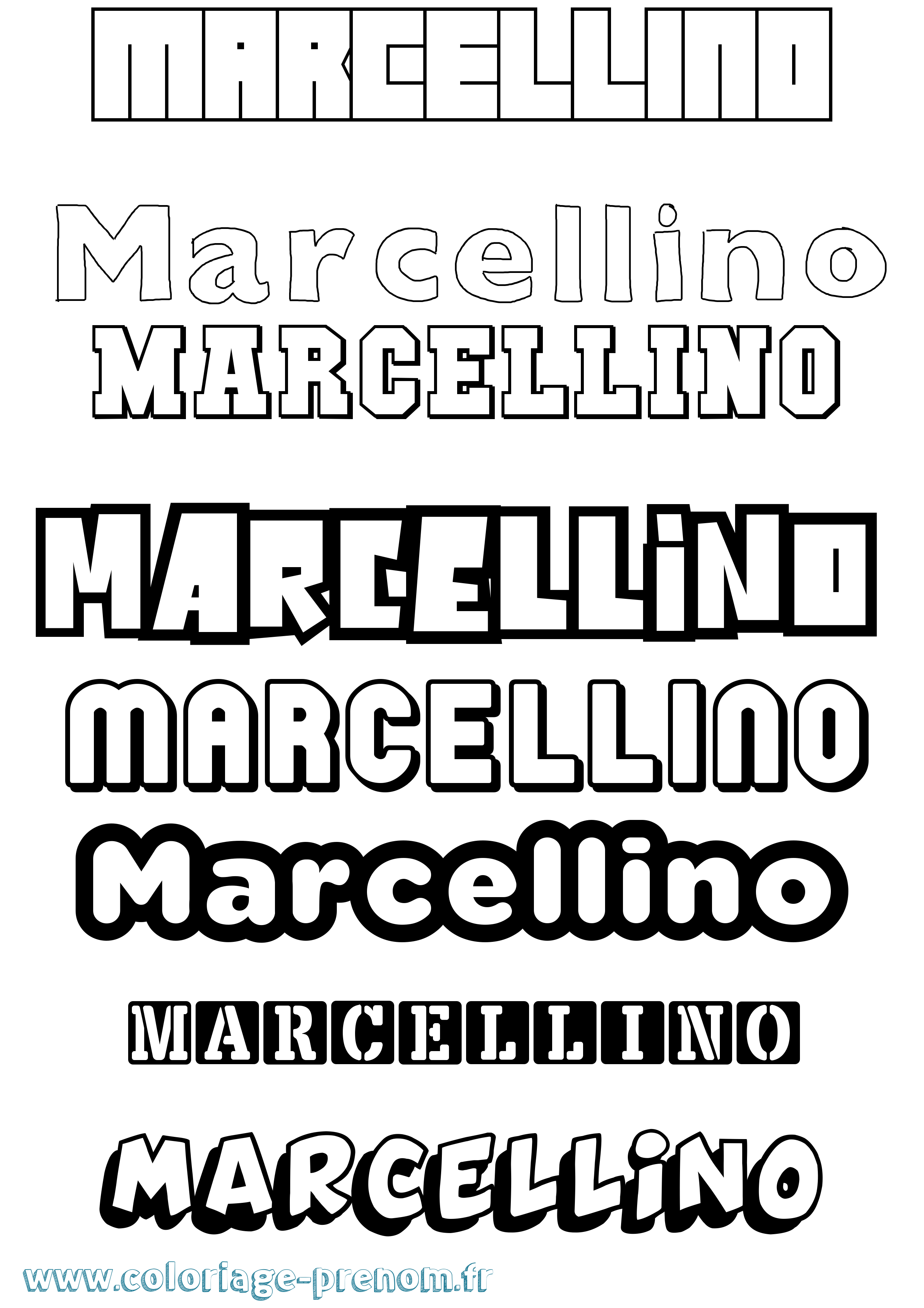 Coloriage Marcellino Simple Coloriage prénom Marcellino Simple