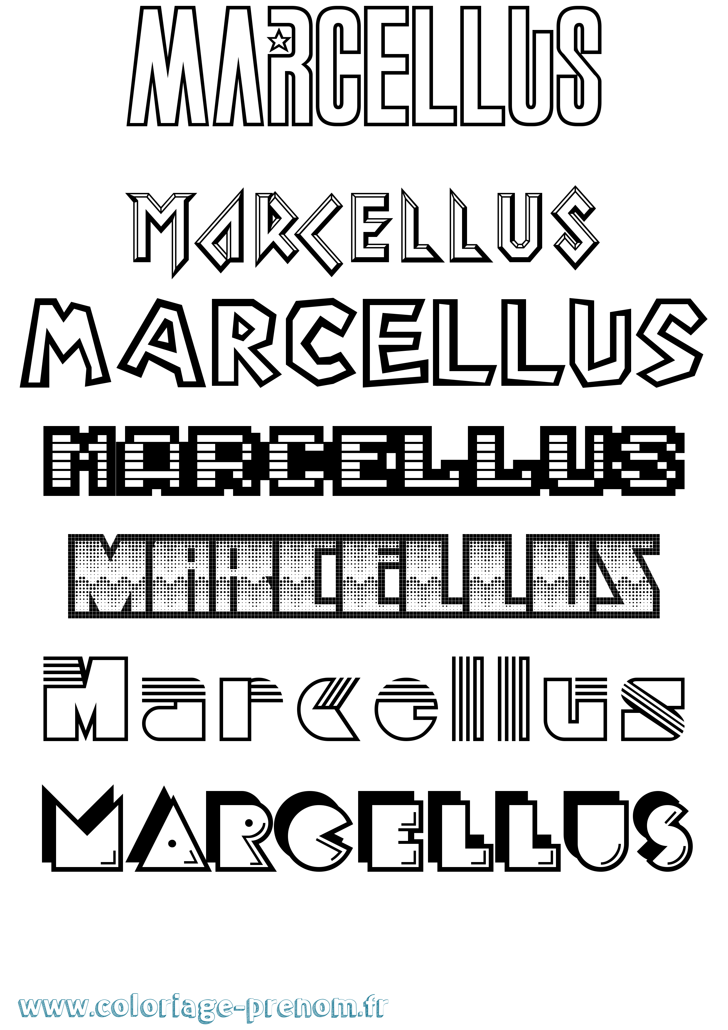 Coloriage Marcellus Jeux Vidéos Coloriage prénom Marcellus Jeux Vidéos
