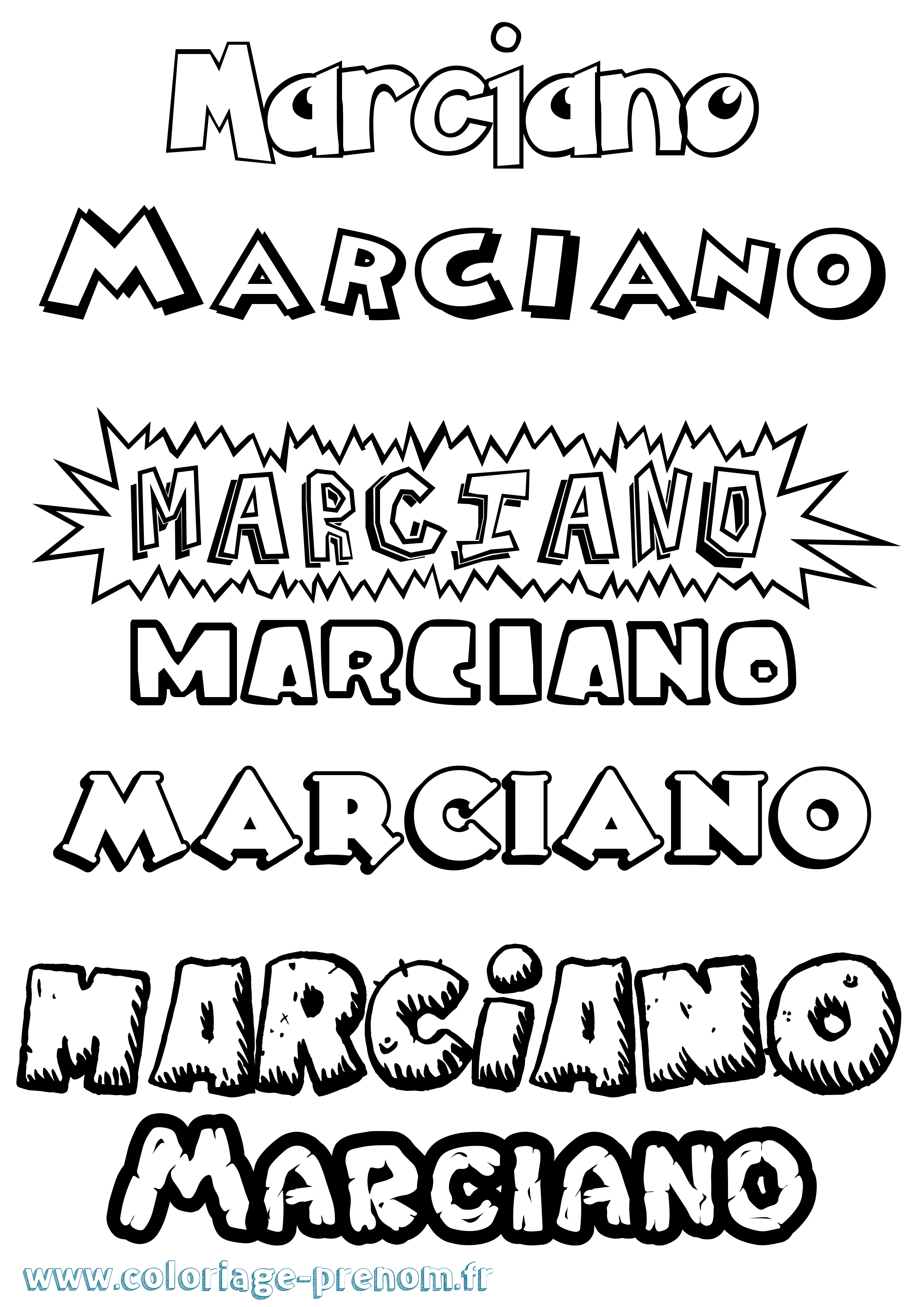 Coloriage Marciano Dessin Animé Coloriage prénom Marciano Dessin Animé