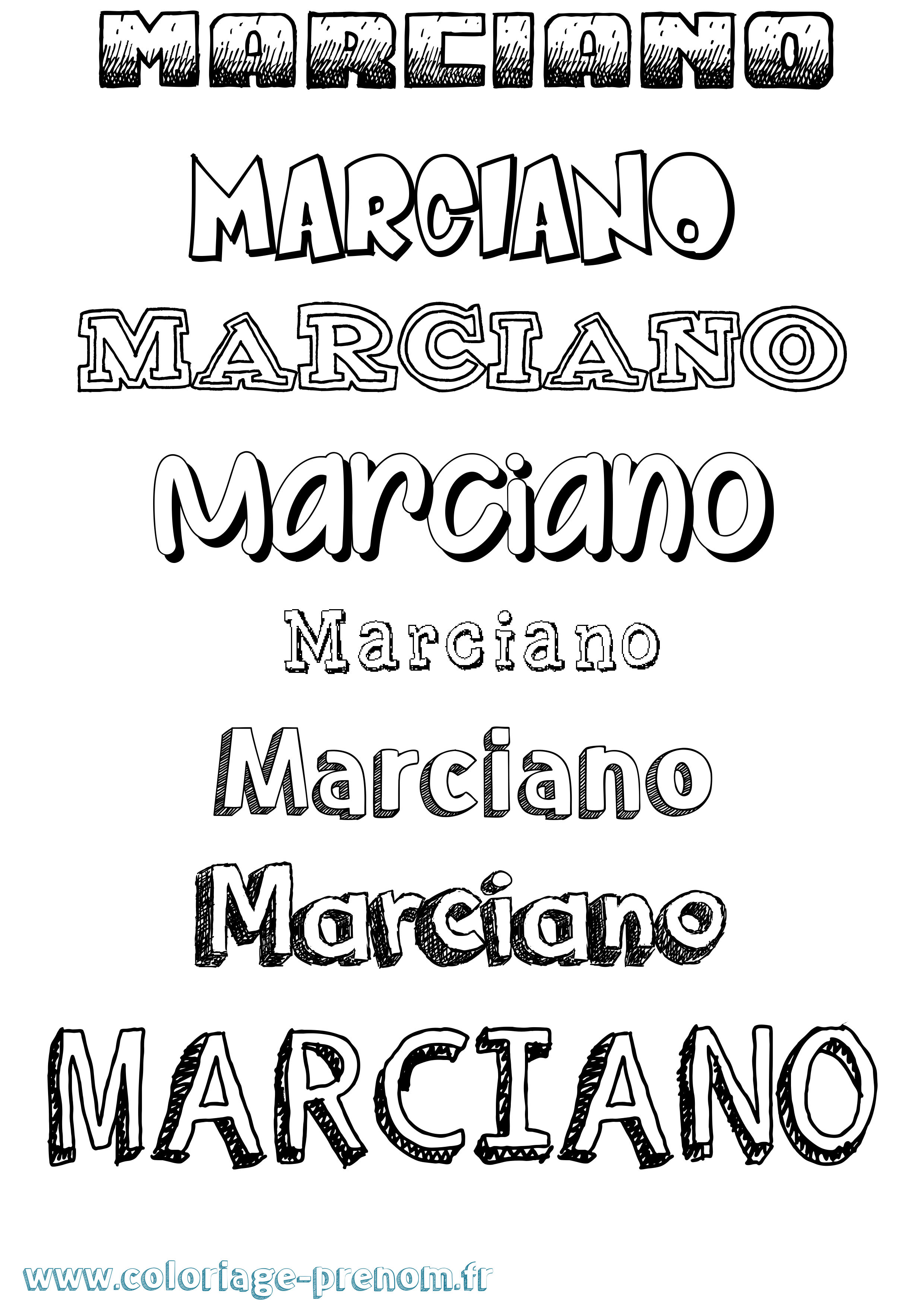 Coloriage Marciano Dessiné Coloriage prénom Marciano Dessiné