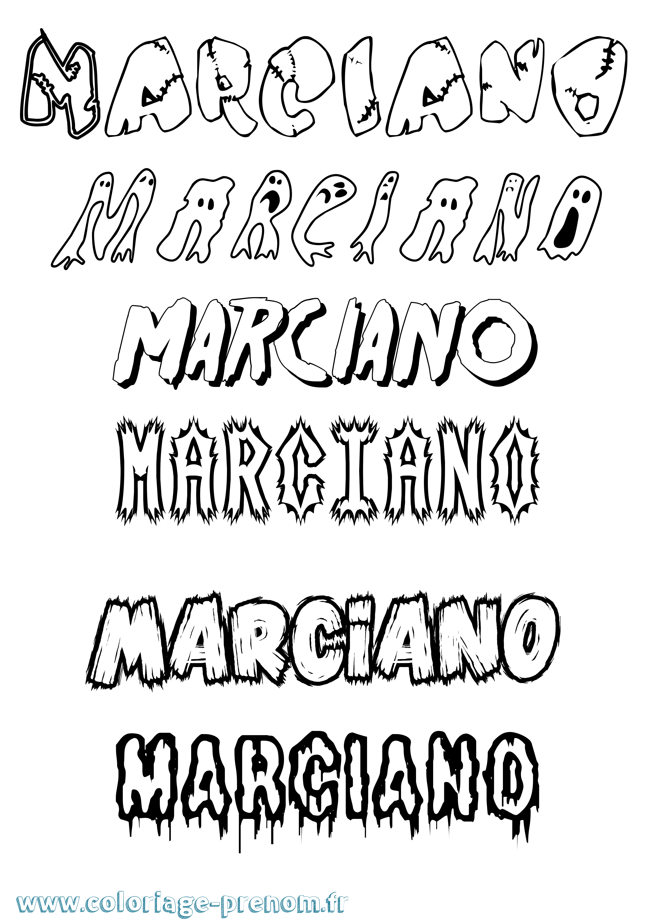 Coloriage Marciano Frisson Coloriage prénom Marciano Frisson