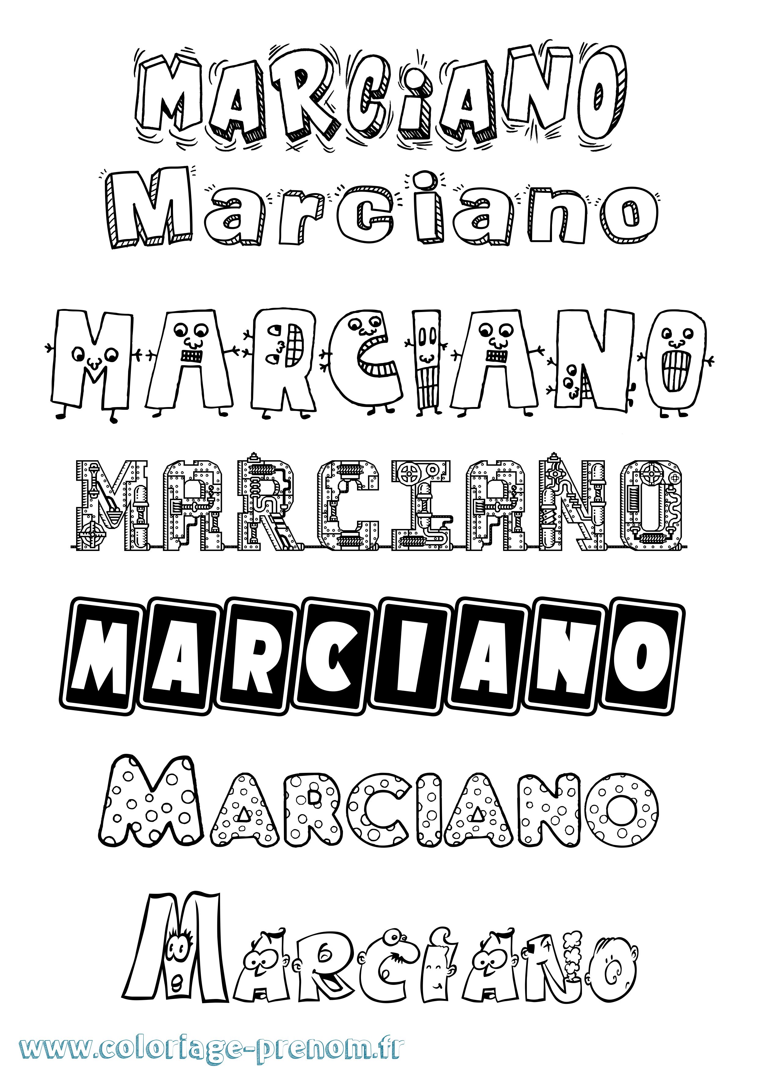 Coloriage Marciano Fun Coloriage prénom Marciano Fun