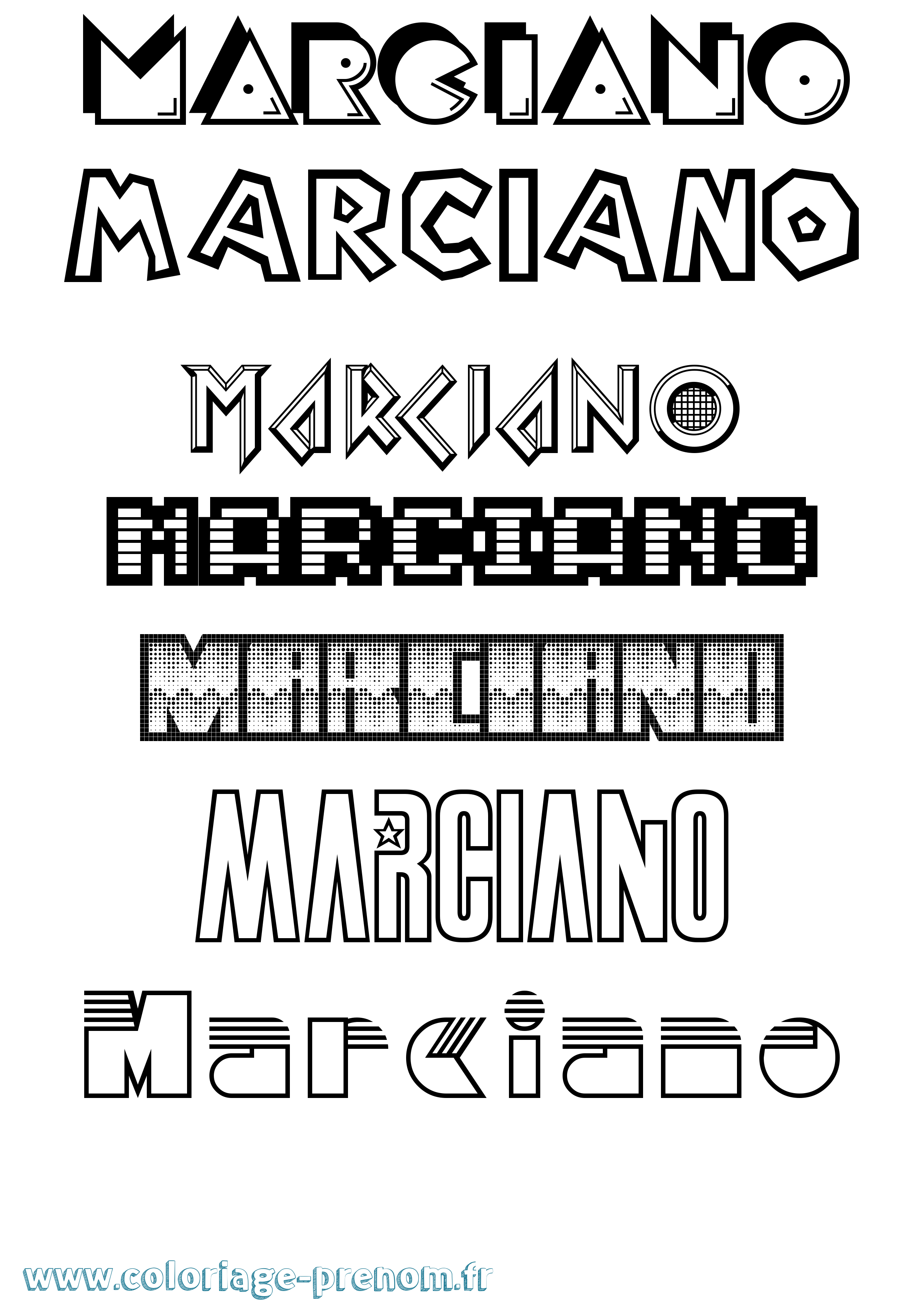 Coloriage Marciano Jeux Vidéos Coloriage prénom Marciano Jeux Vidéos