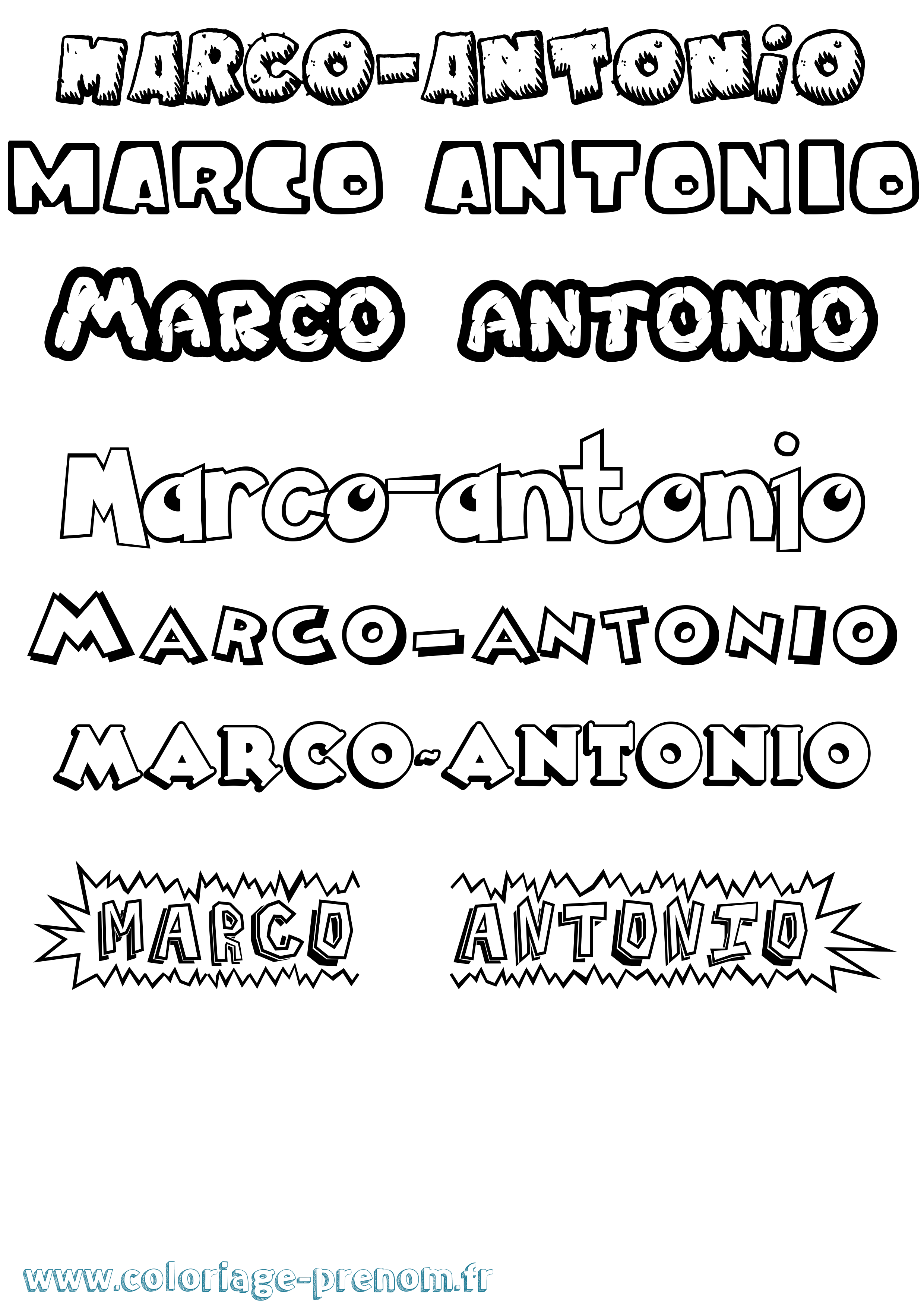 Coloriage Marco-Antonio Dessin Animé Coloriage prénom Marco-Antonio Dessin Animé