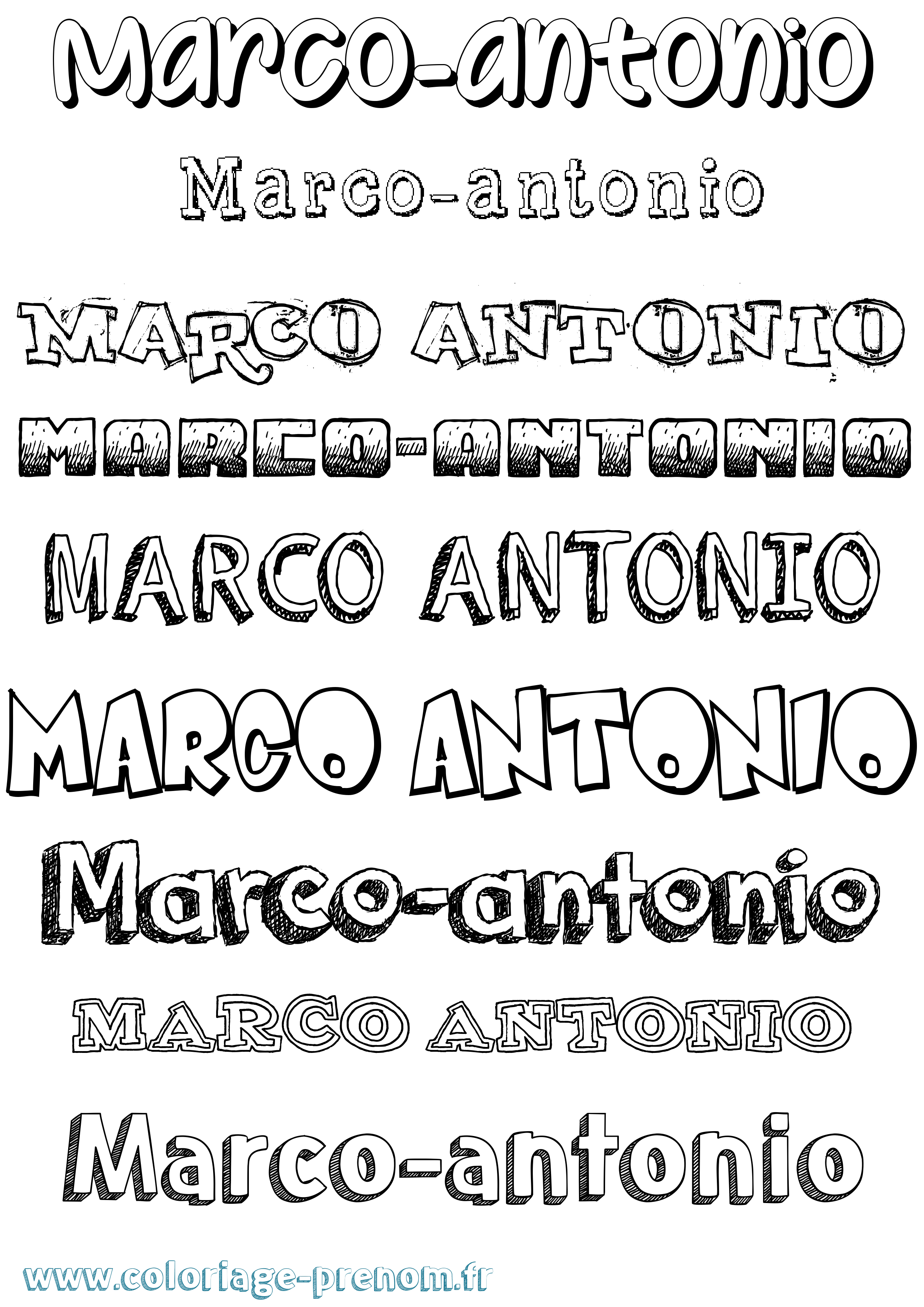 Coloriage Marco-Antonio Dessiné Coloriage prénom Marco-Antonio Dessiné