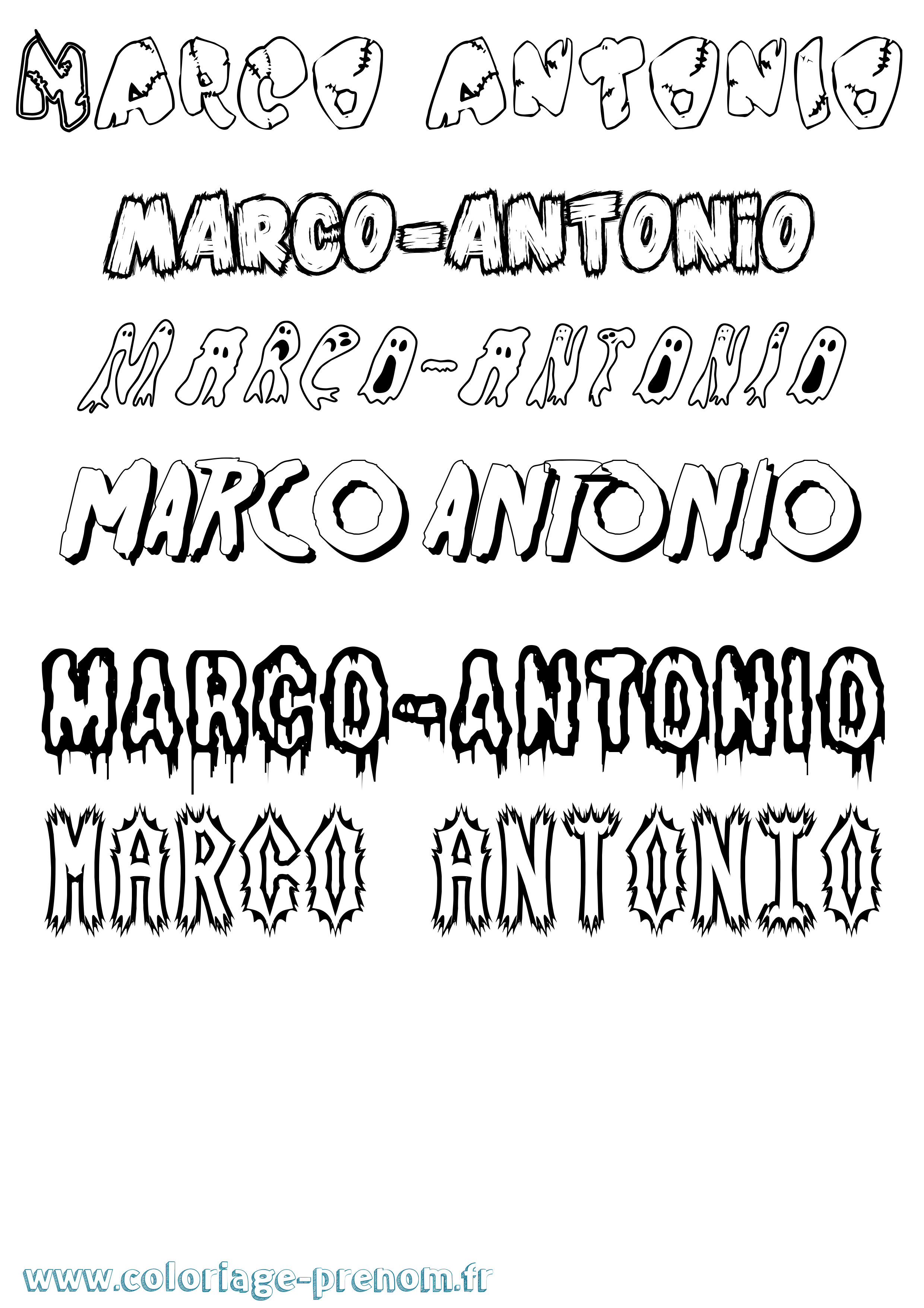 Coloriage Marco-Antonio Frisson Coloriage prénom Marco-Antonio Frisson