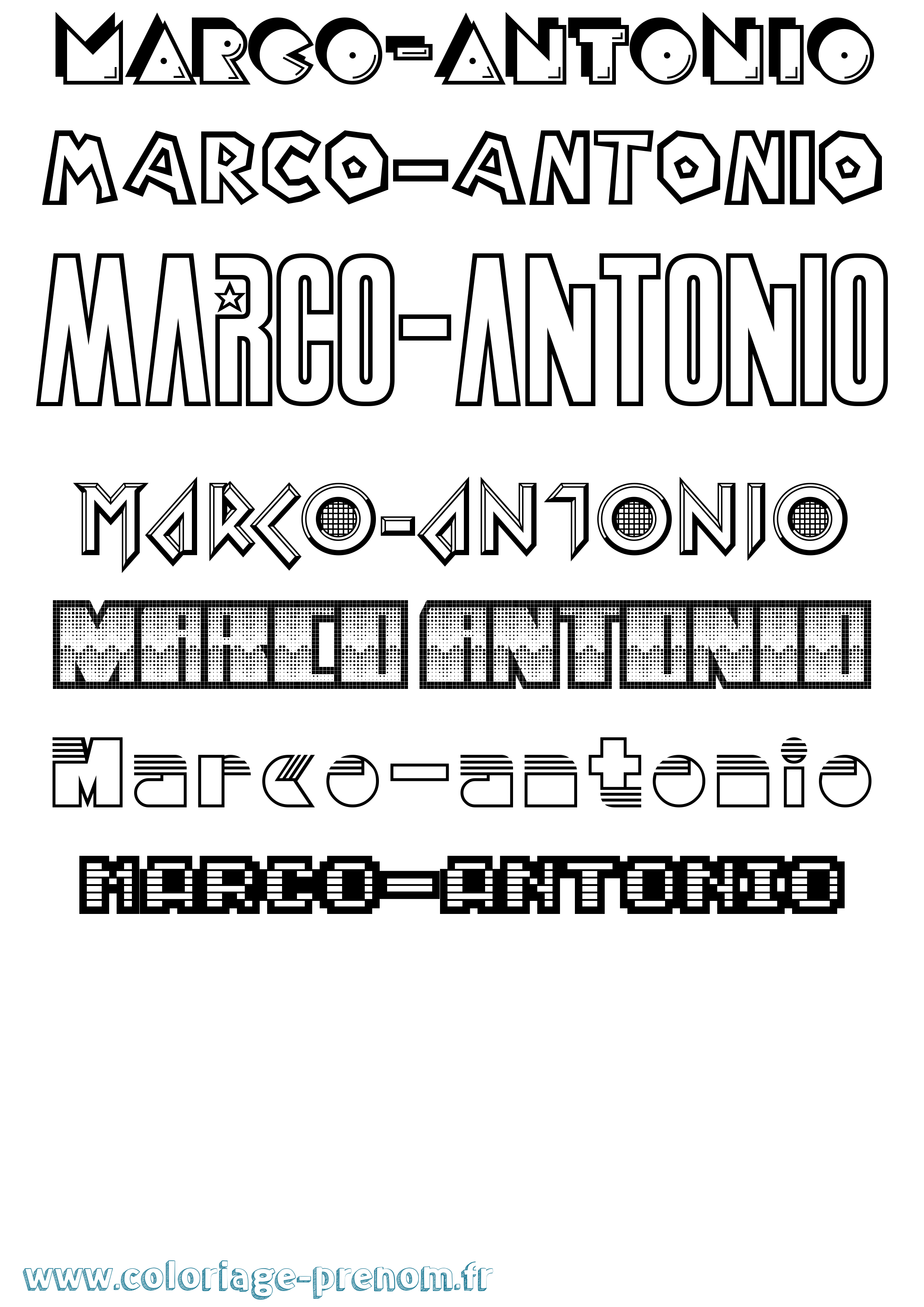 Coloriage Marco-Antonio Jeux Vidéos Coloriage prénom Marco-Antonio Jeux Vidéos