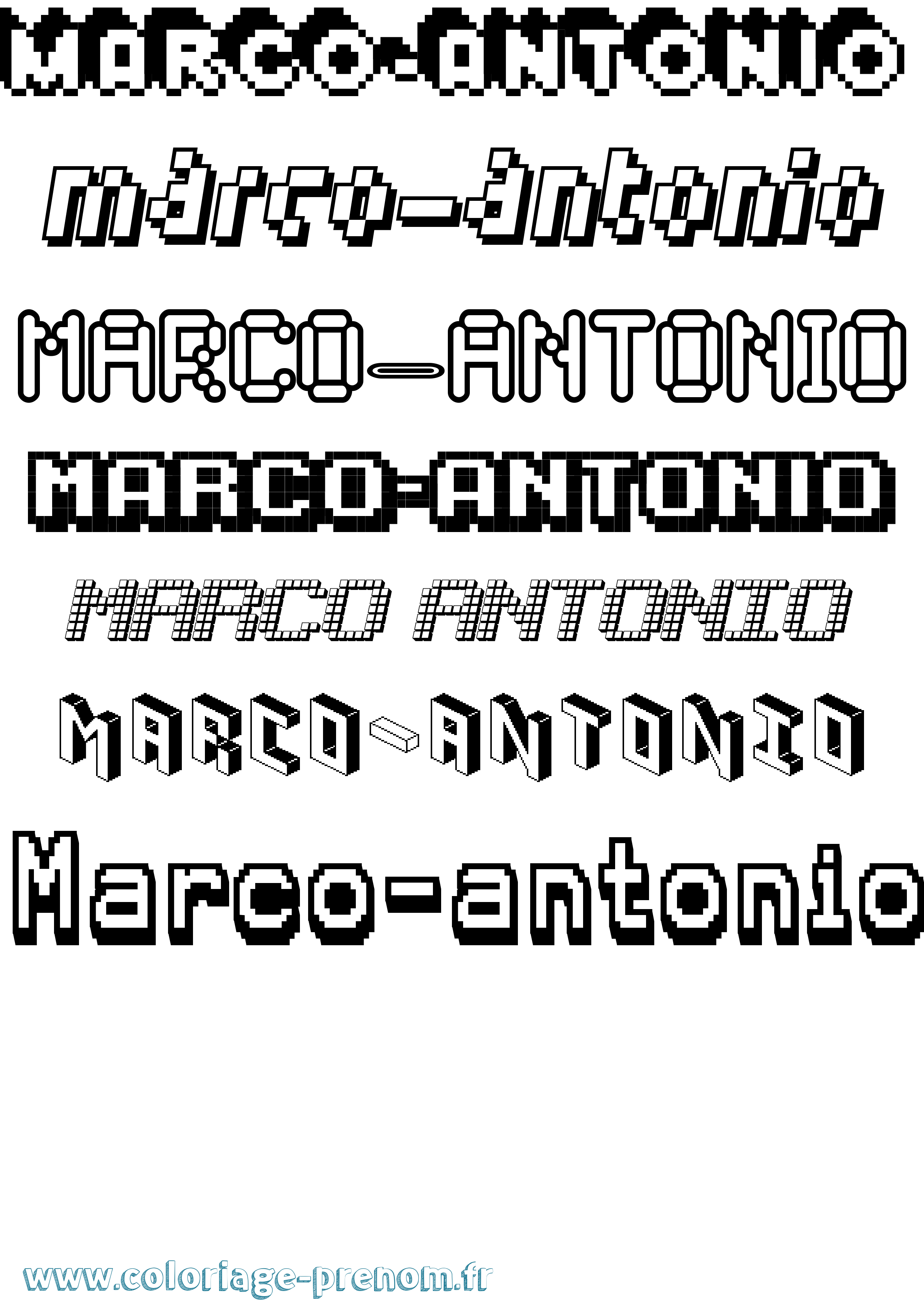 Coloriage Marco-Antonio Pixel Coloriage prénom Marco-Antonio Pixel