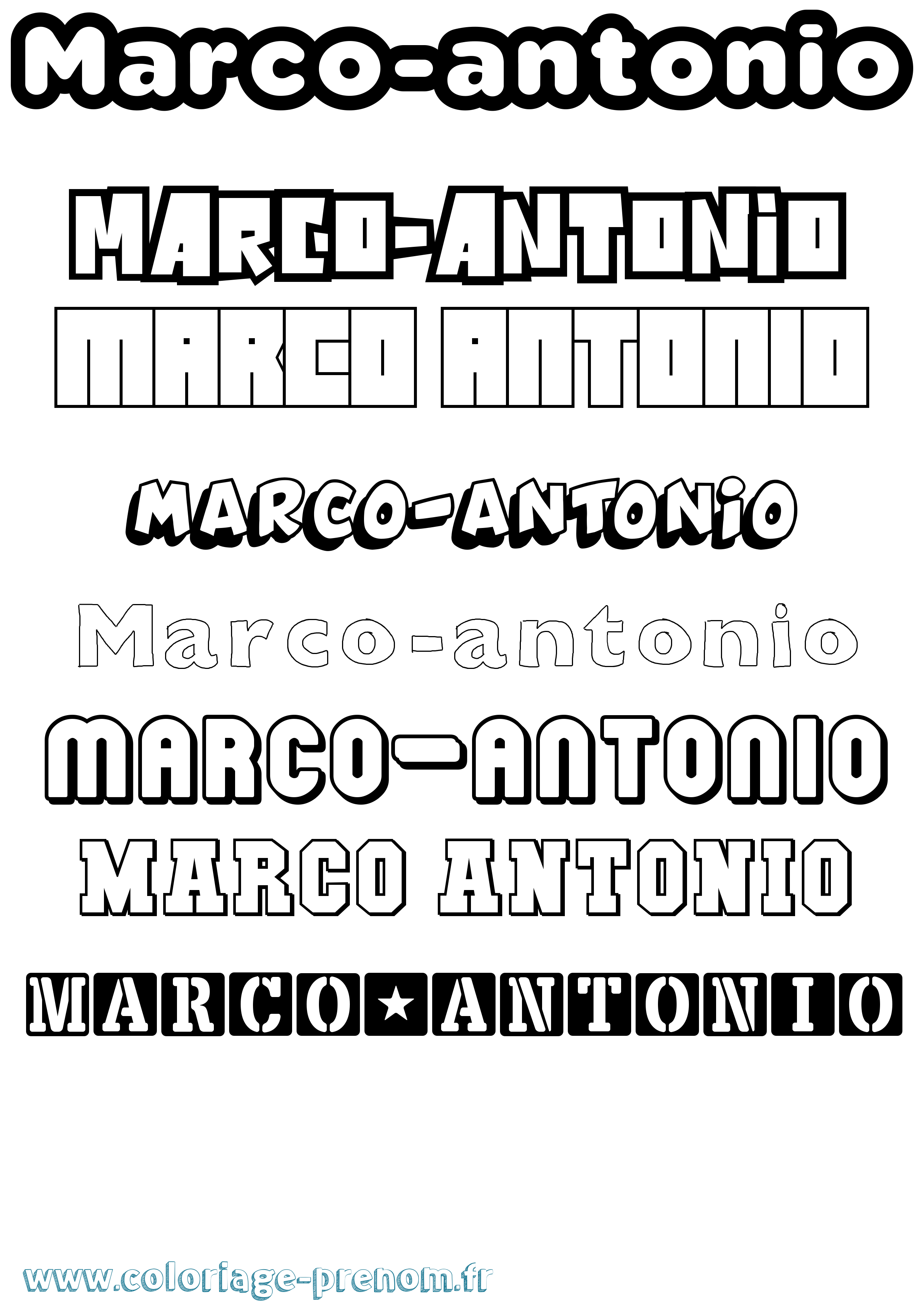 Coloriage Marco-Antonio Simple Coloriage prénom Marco-Antonio Simple