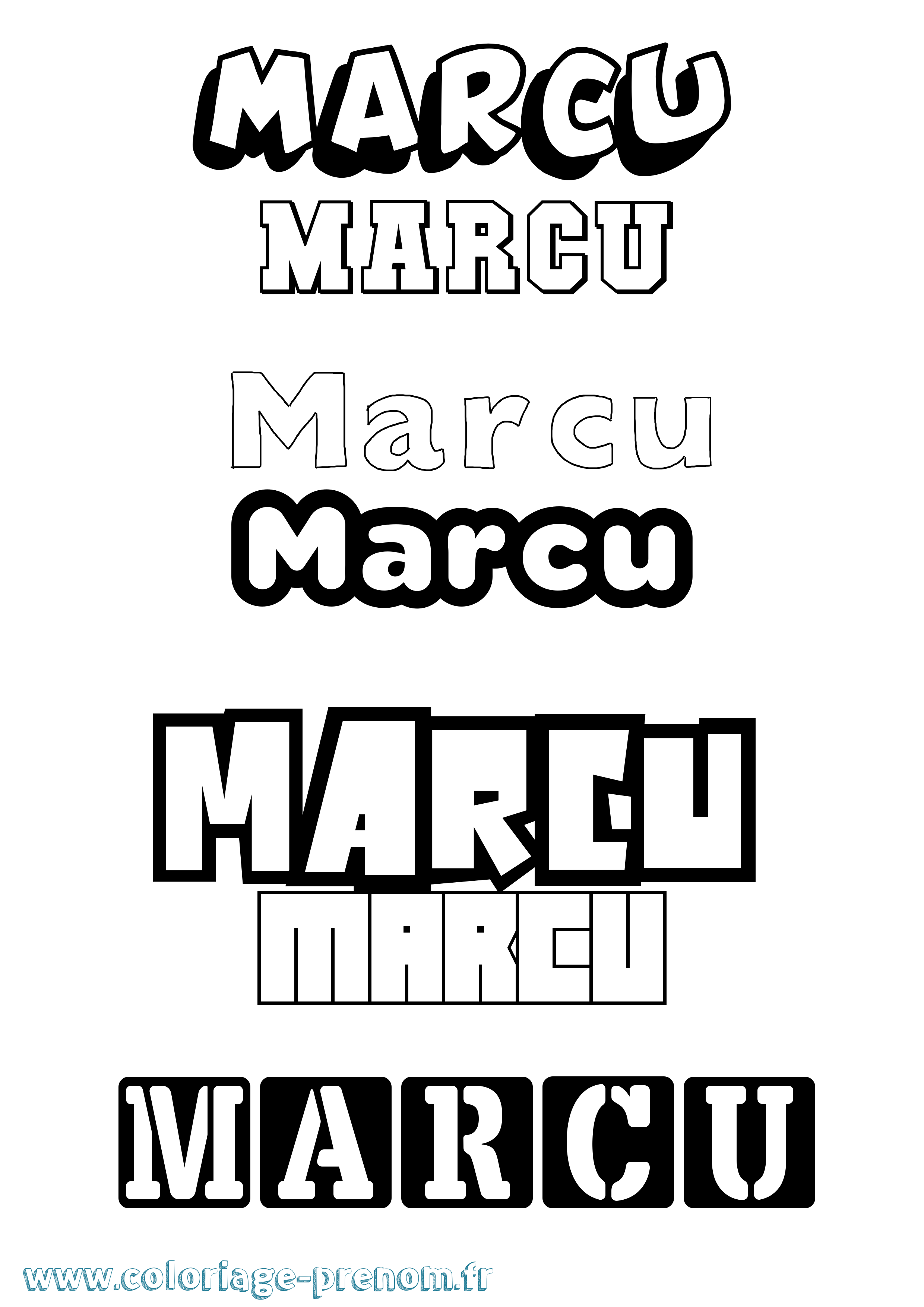 Coloriage Marcu Simple Coloriage prénom Marcu Simple