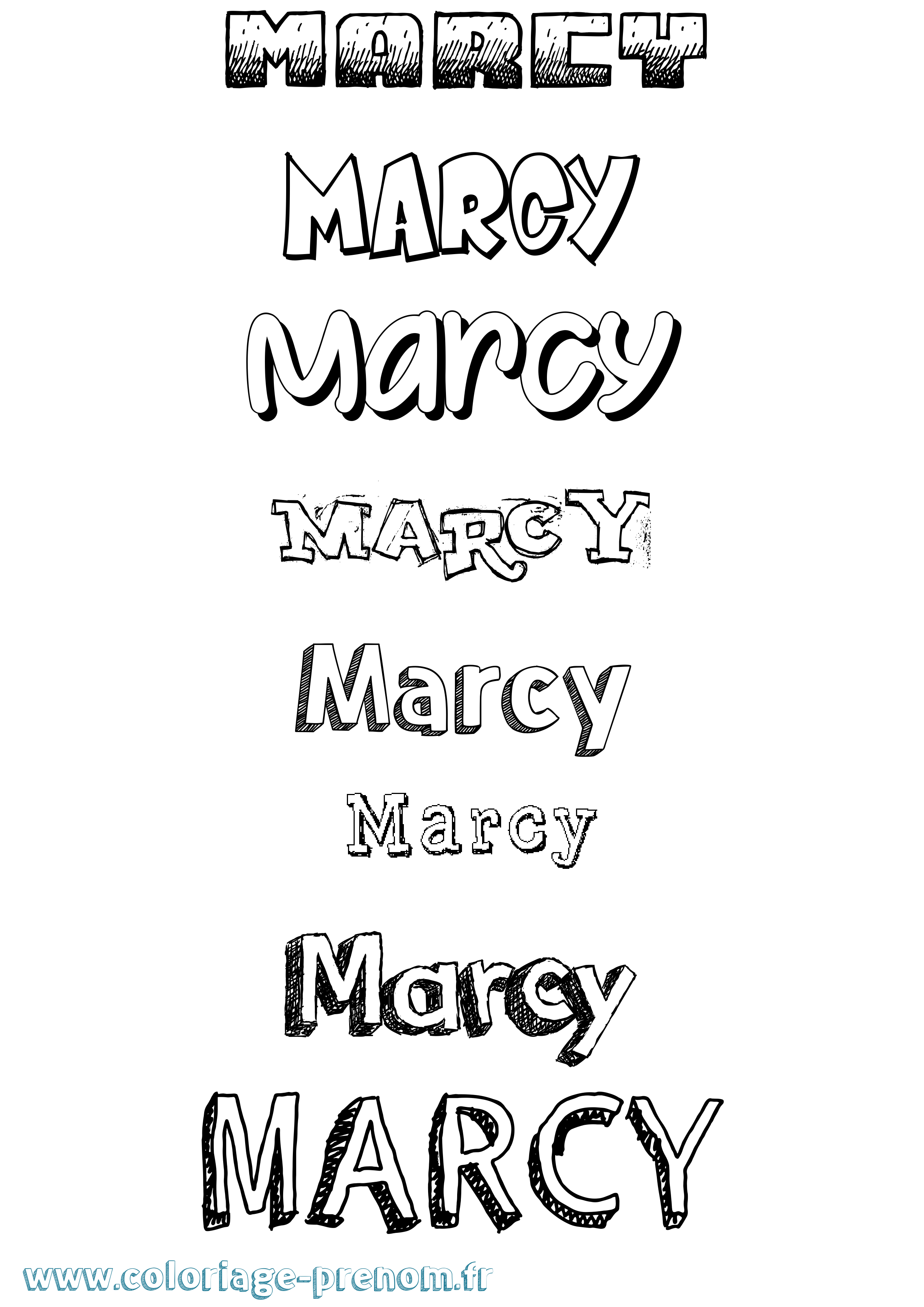Coloriage Marcy Dessiné Coloriage prénom Marcy Dessiné