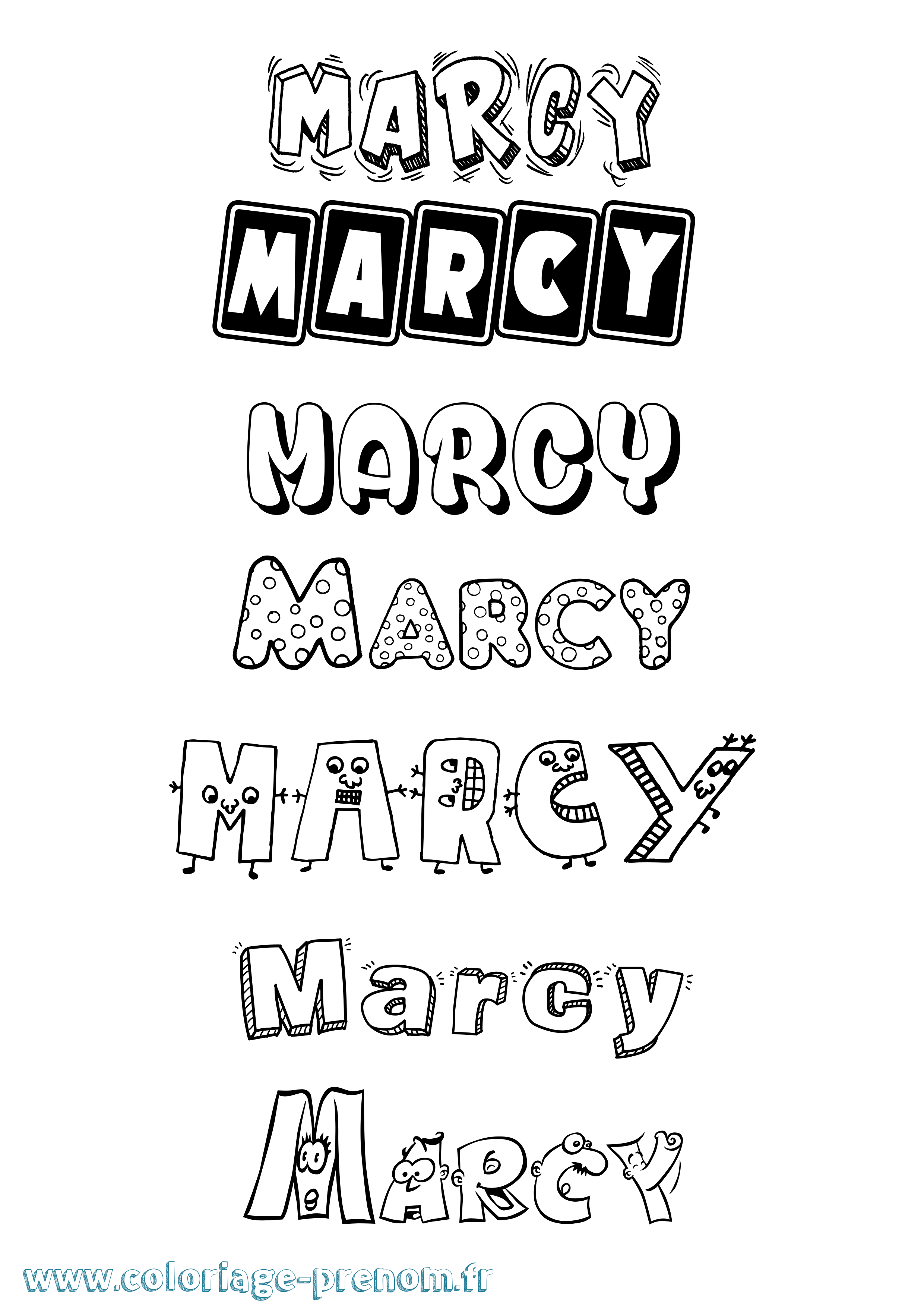 Coloriage Marcy Fun Coloriage prénom Marcy Fun