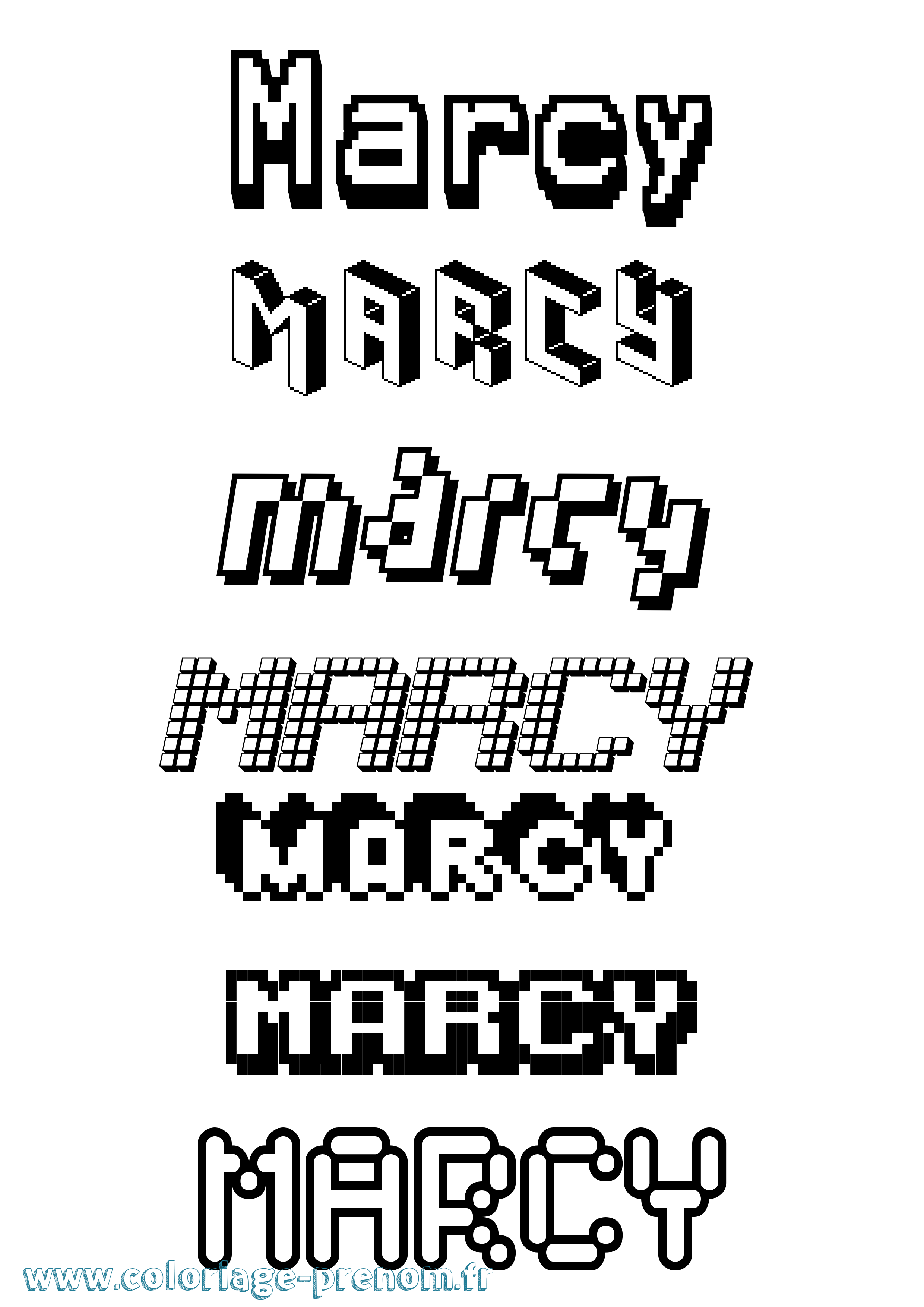 Coloriage Marcy Pixel Coloriage prénom Marcy Pixel
