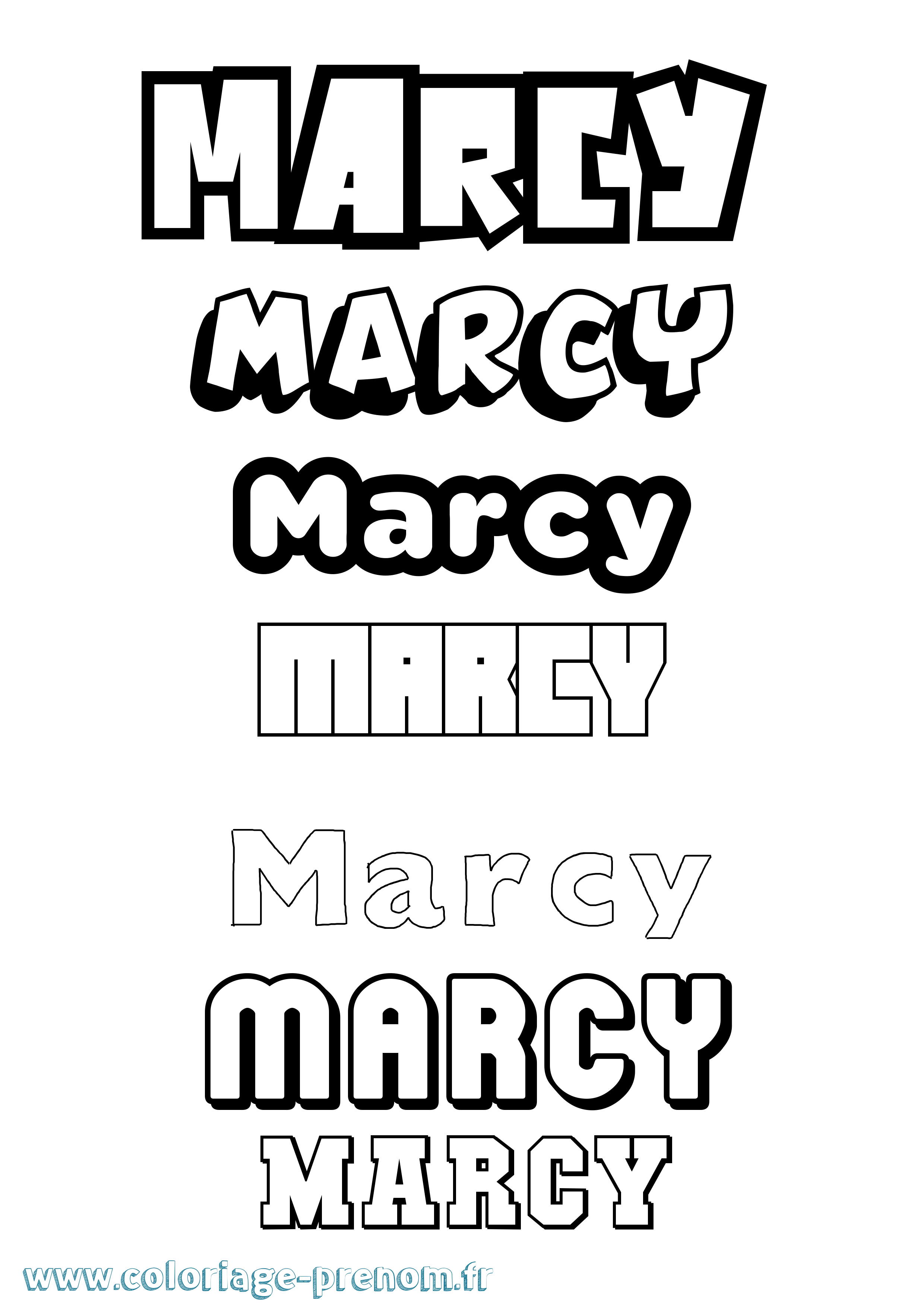 Coloriage Marcy Simple Coloriage prénom Marcy Simple