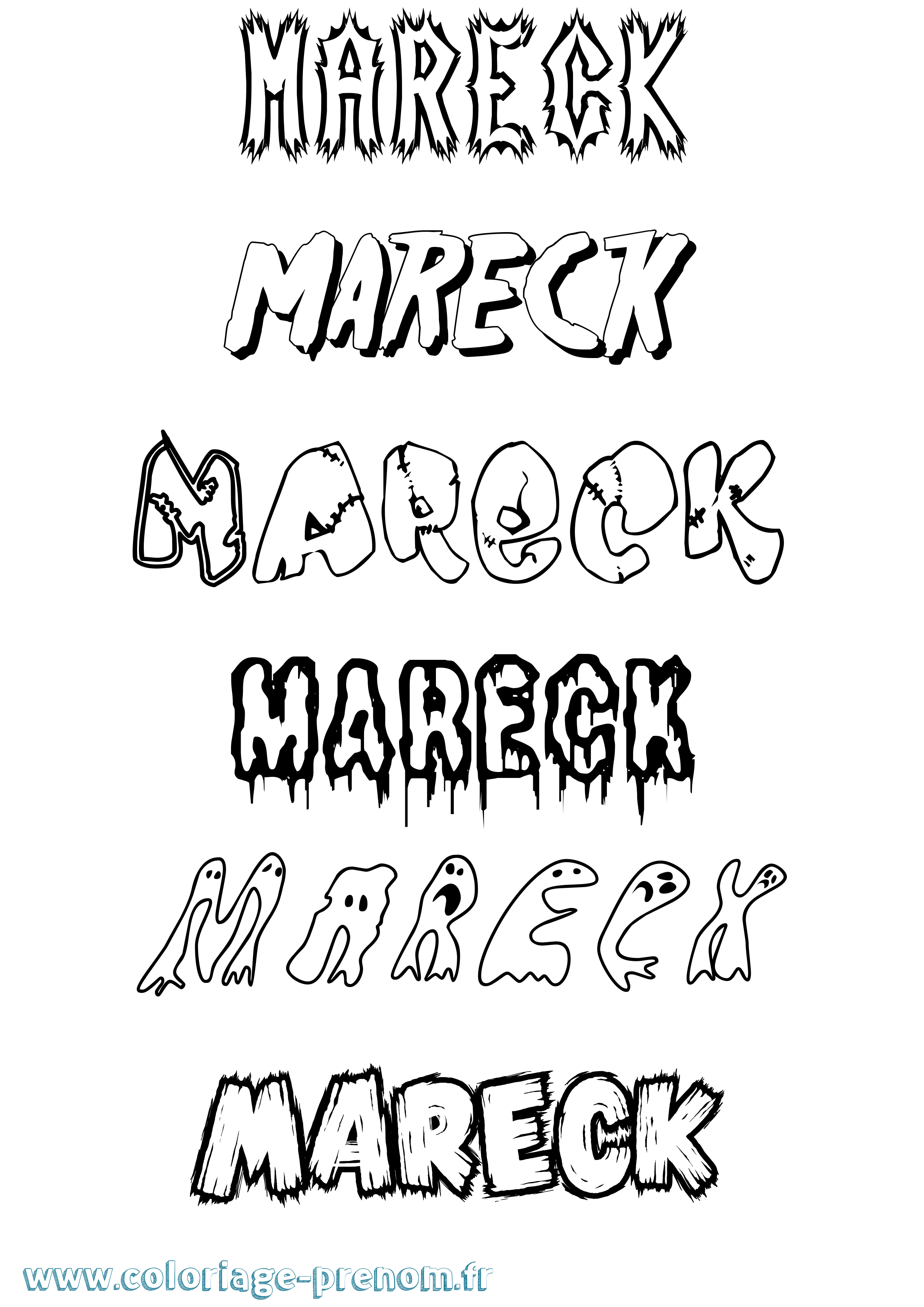 Coloriage Mareck Frisson Coloriage prénom Mareck Frisson