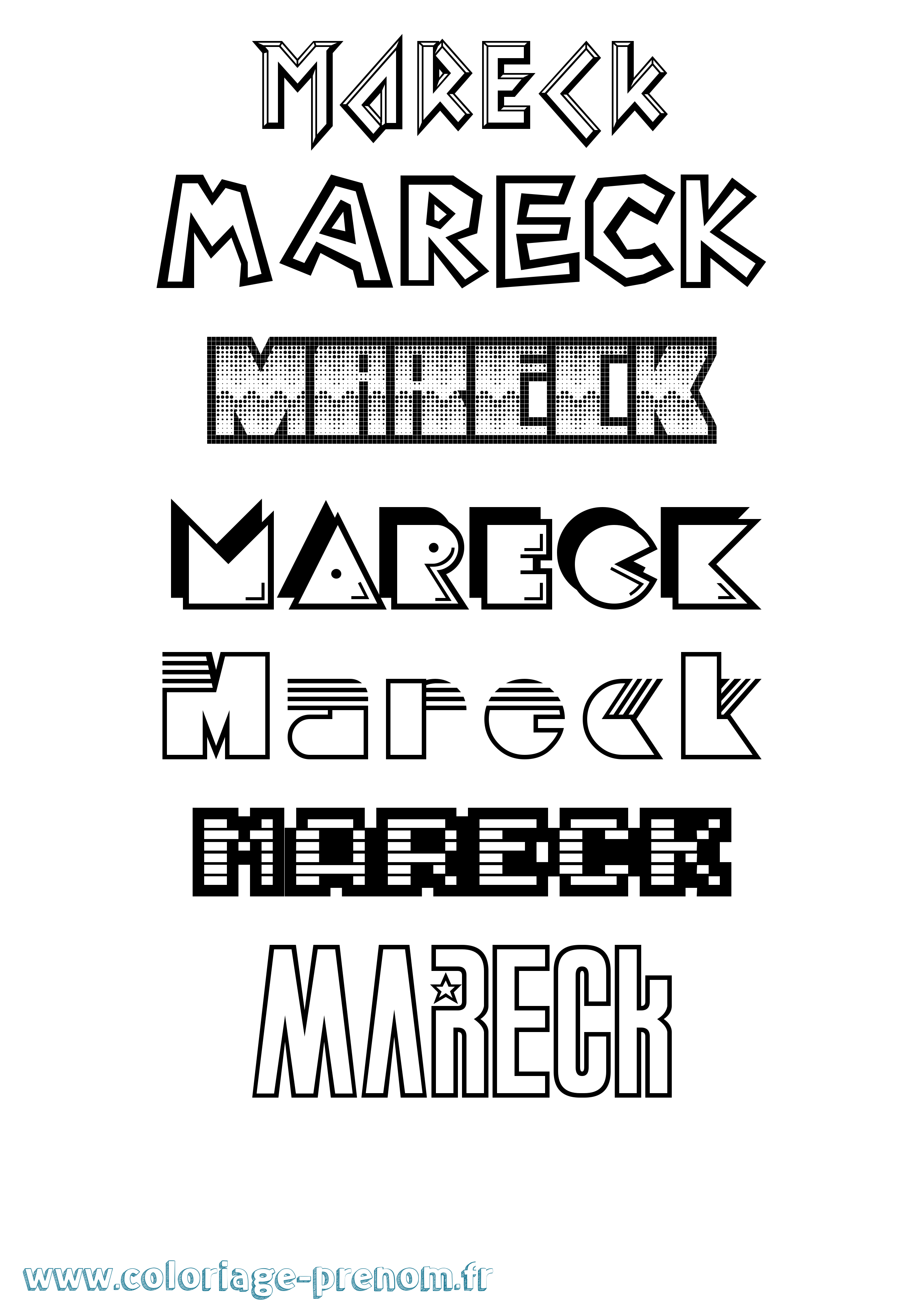 Coloriage Mareck Jeux Vidéos Coloriage prénom Mareck Jeux Vidéos