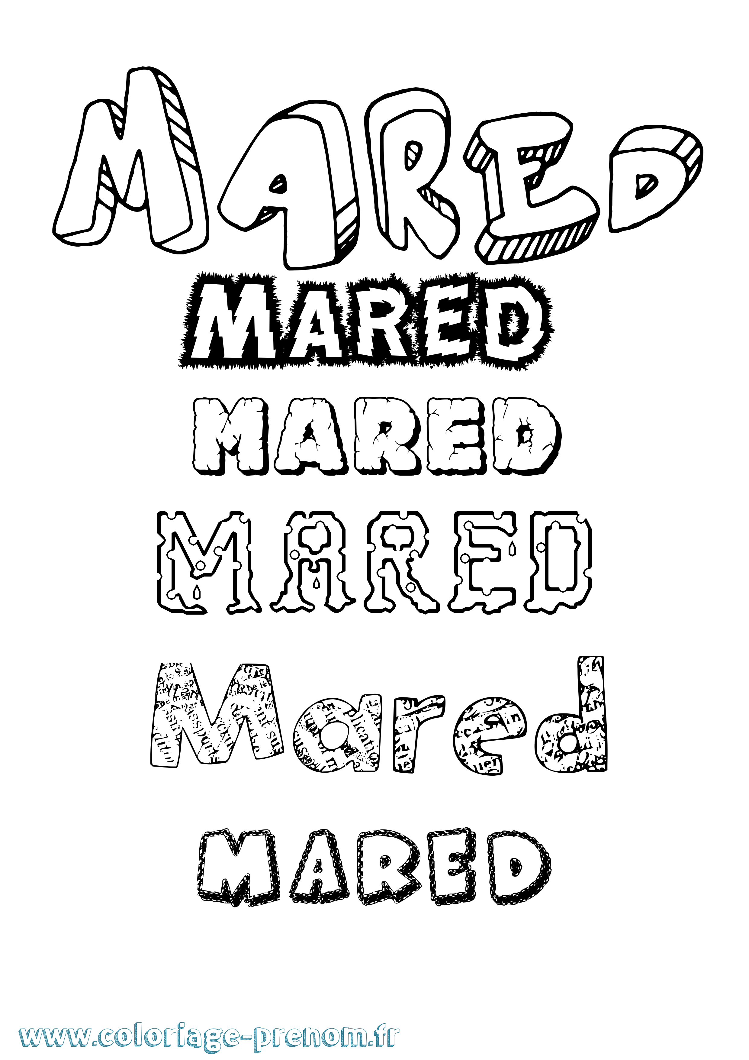 Coloriage Mared Destructuré Coloriage prénom Mared Destructuré