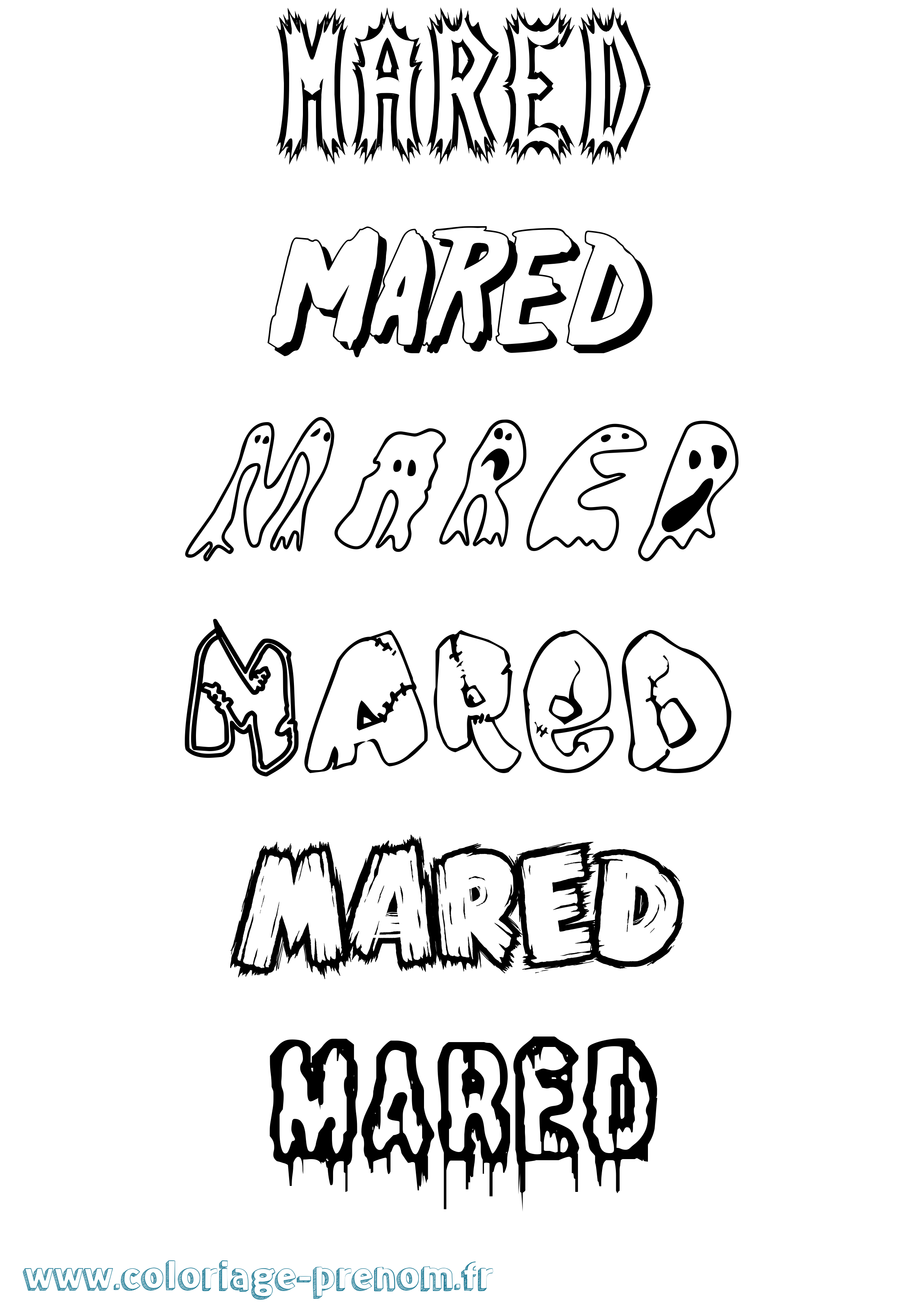 Coloriage Mared Frisson Coloriage prénom Mared Frisson