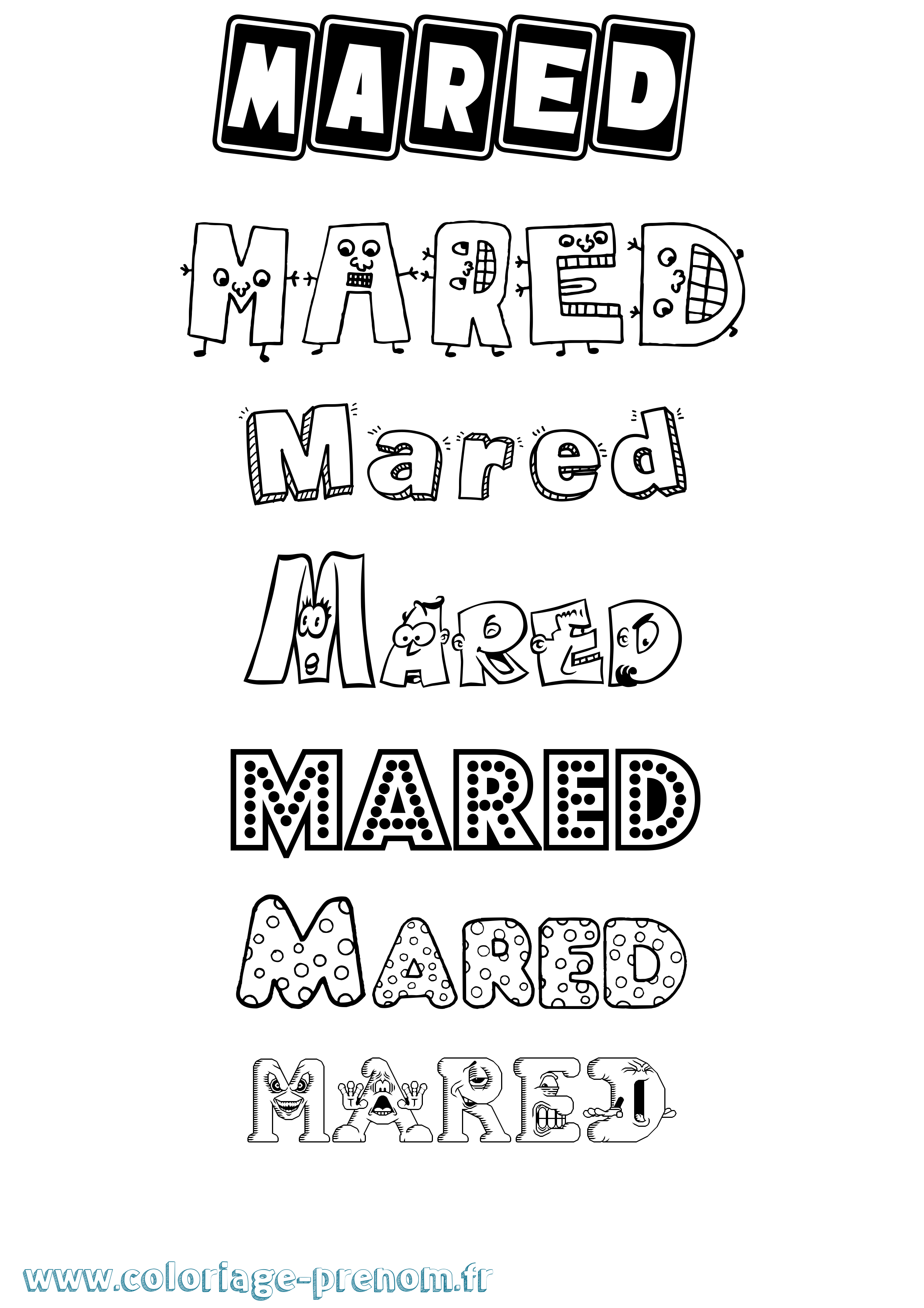 Coloriage Mared Fun Coloriage prénom Mared Fun