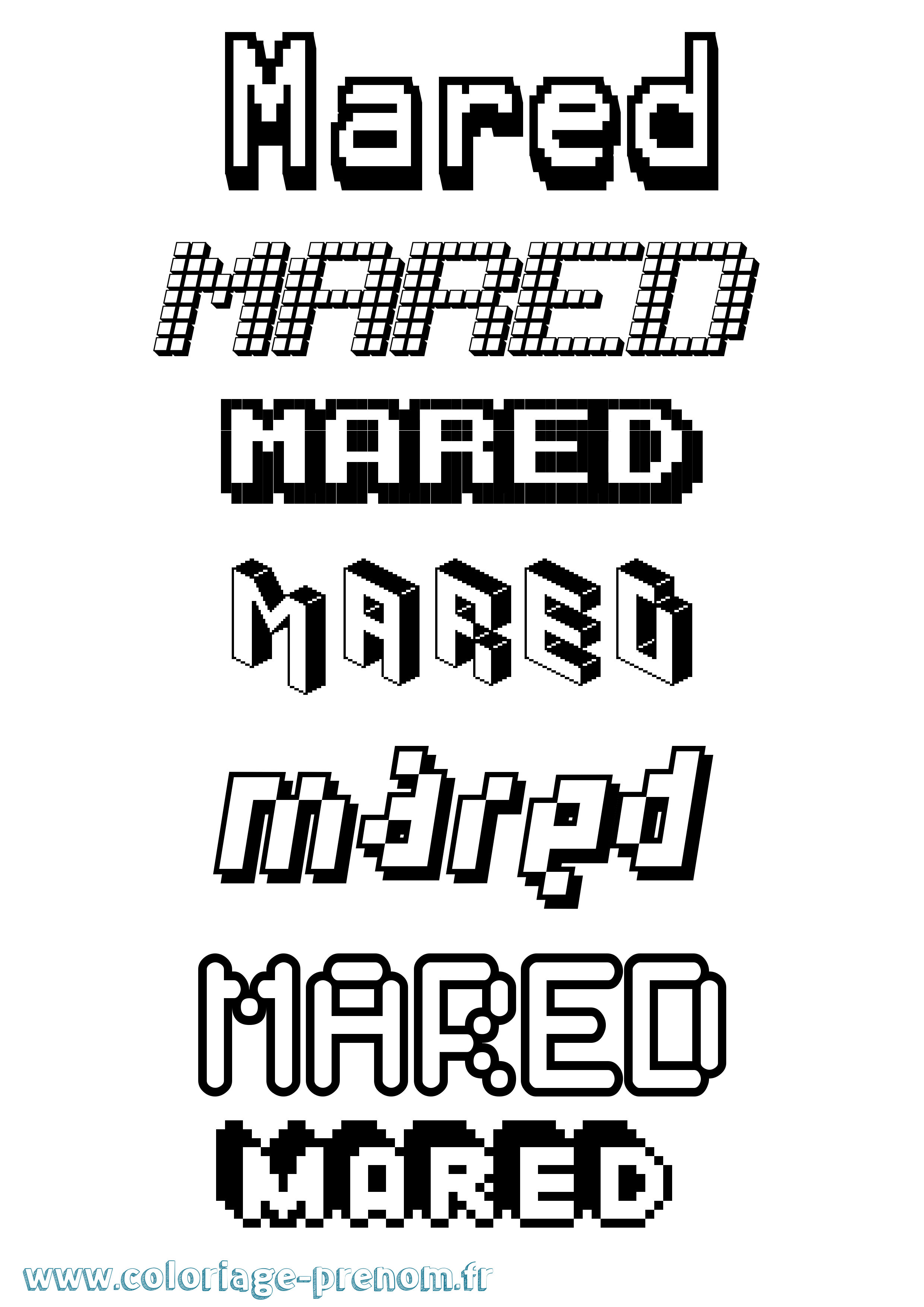 Coloriage Mared Pixel Coloriage prénom Mared Pixel