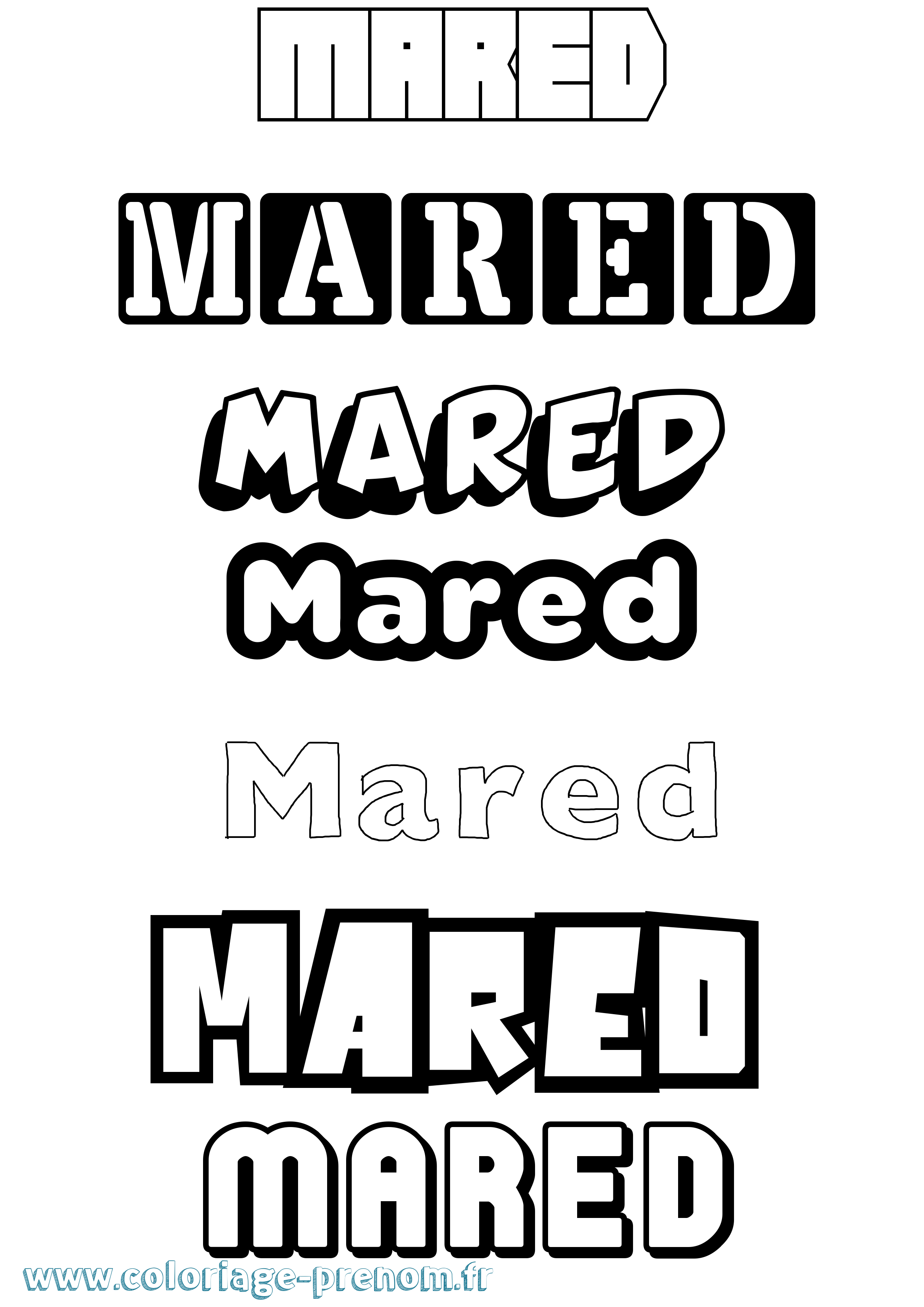 Coloriage Mared Simple Coloriage prénom Mared Simple