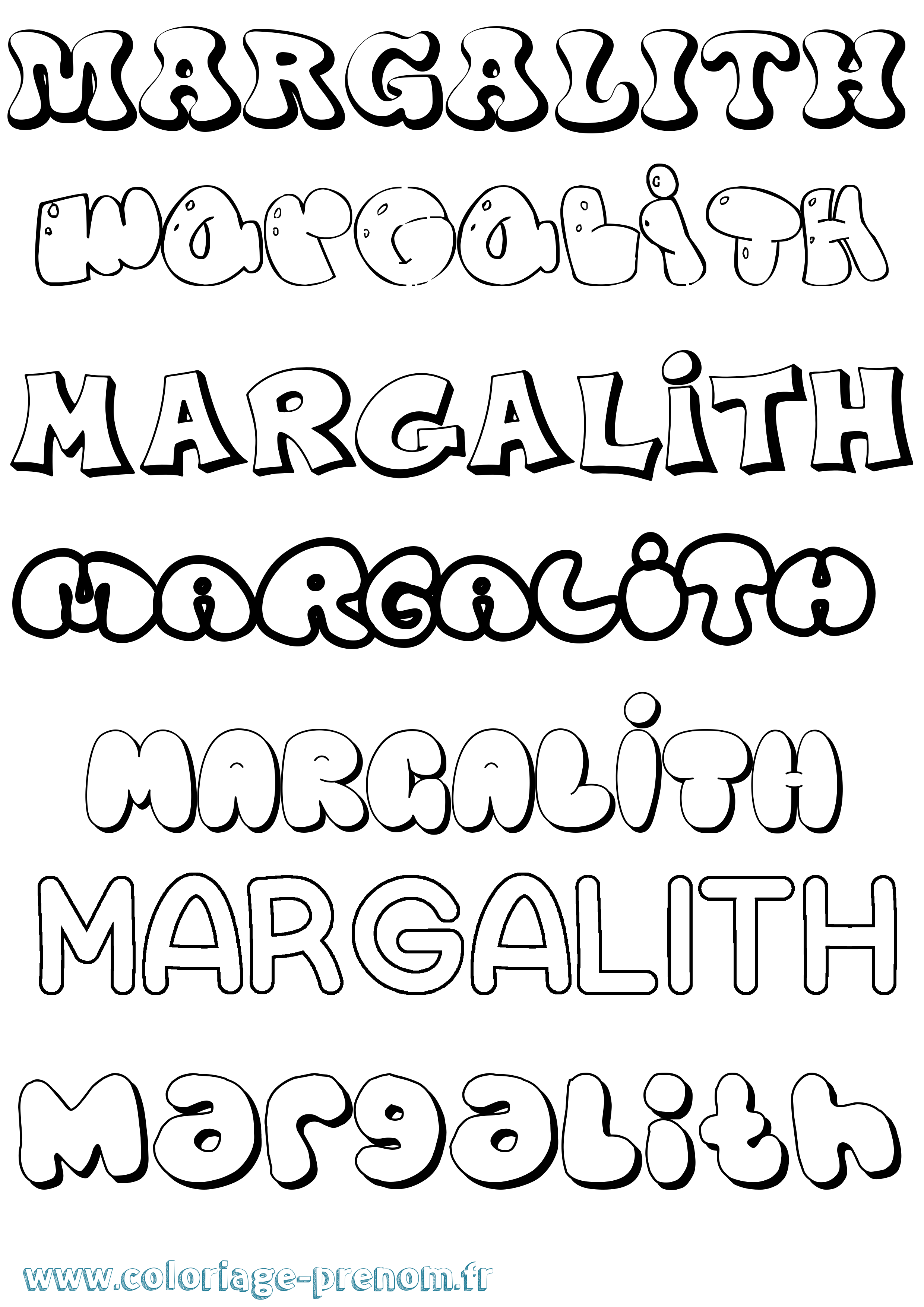 Coloriage Margalith Bubble Coloriage prénom Margalith Bubble