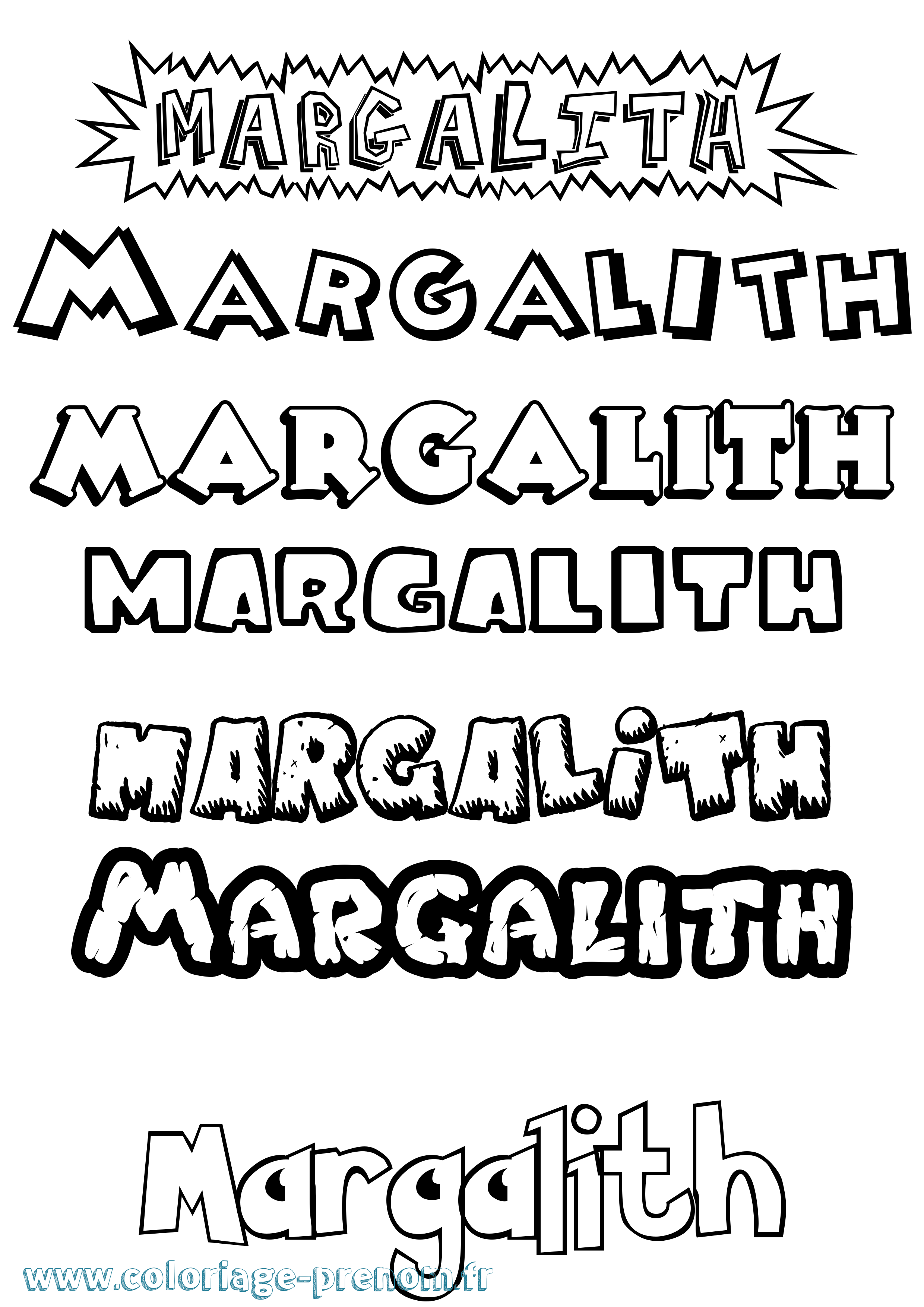Coloriage Margalith Dessin Animé Coloriage prénom Margalith Dessin Animé