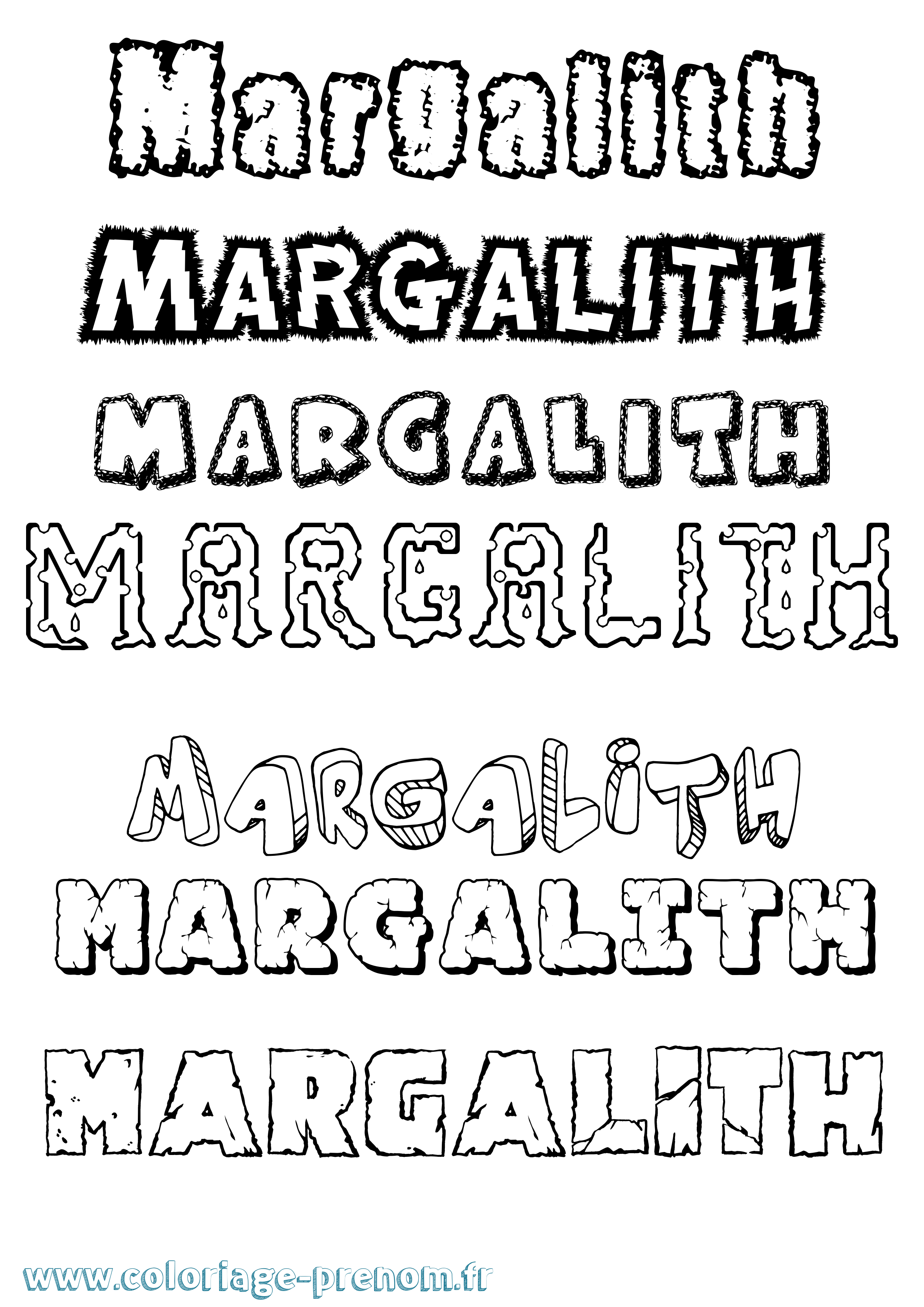 Coloriage Margalith Destructuré Coloriage prénom Margalith Destructuré