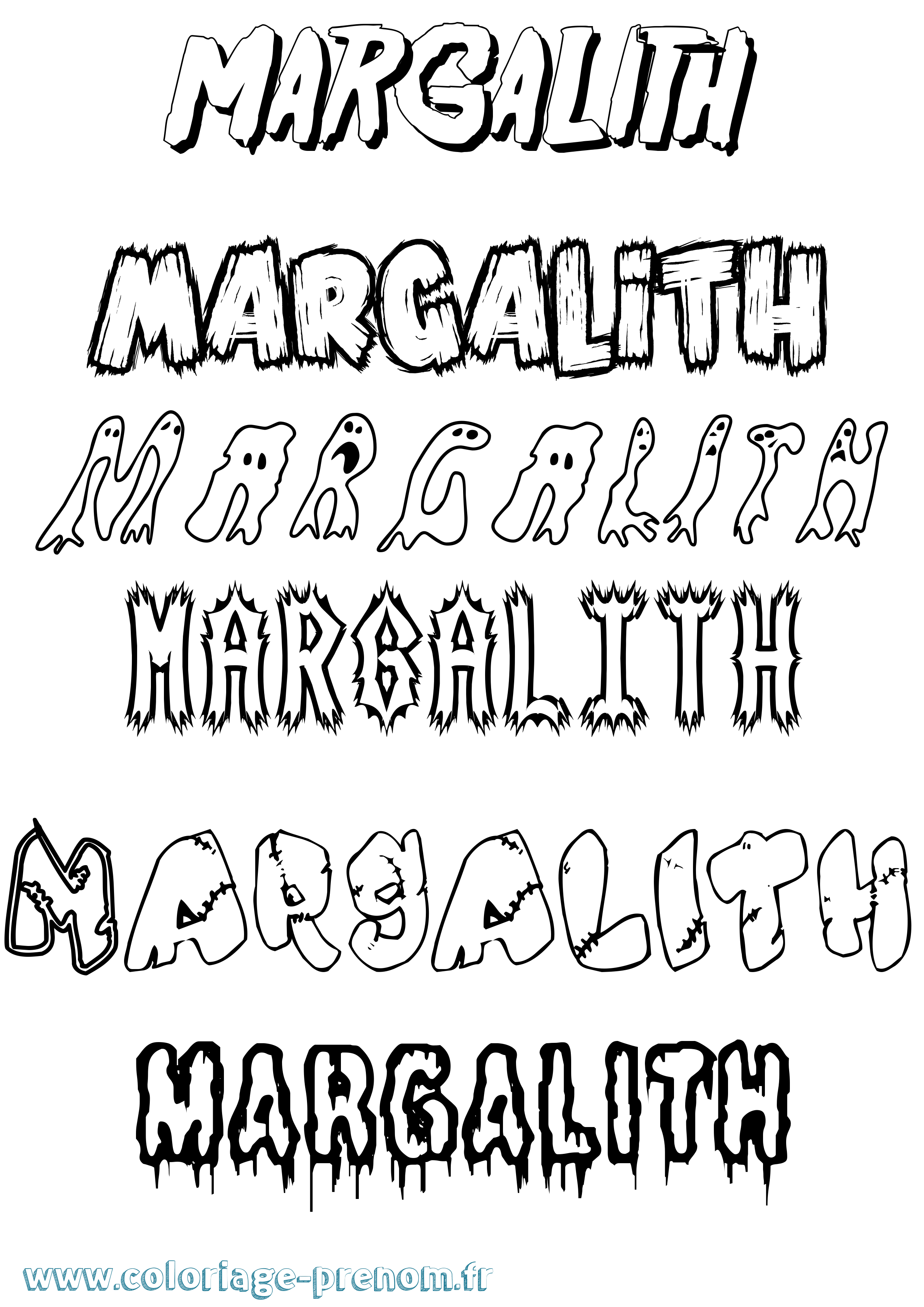 Coloriage Margalith Frisson Coloriage prénom Margalith Frisson