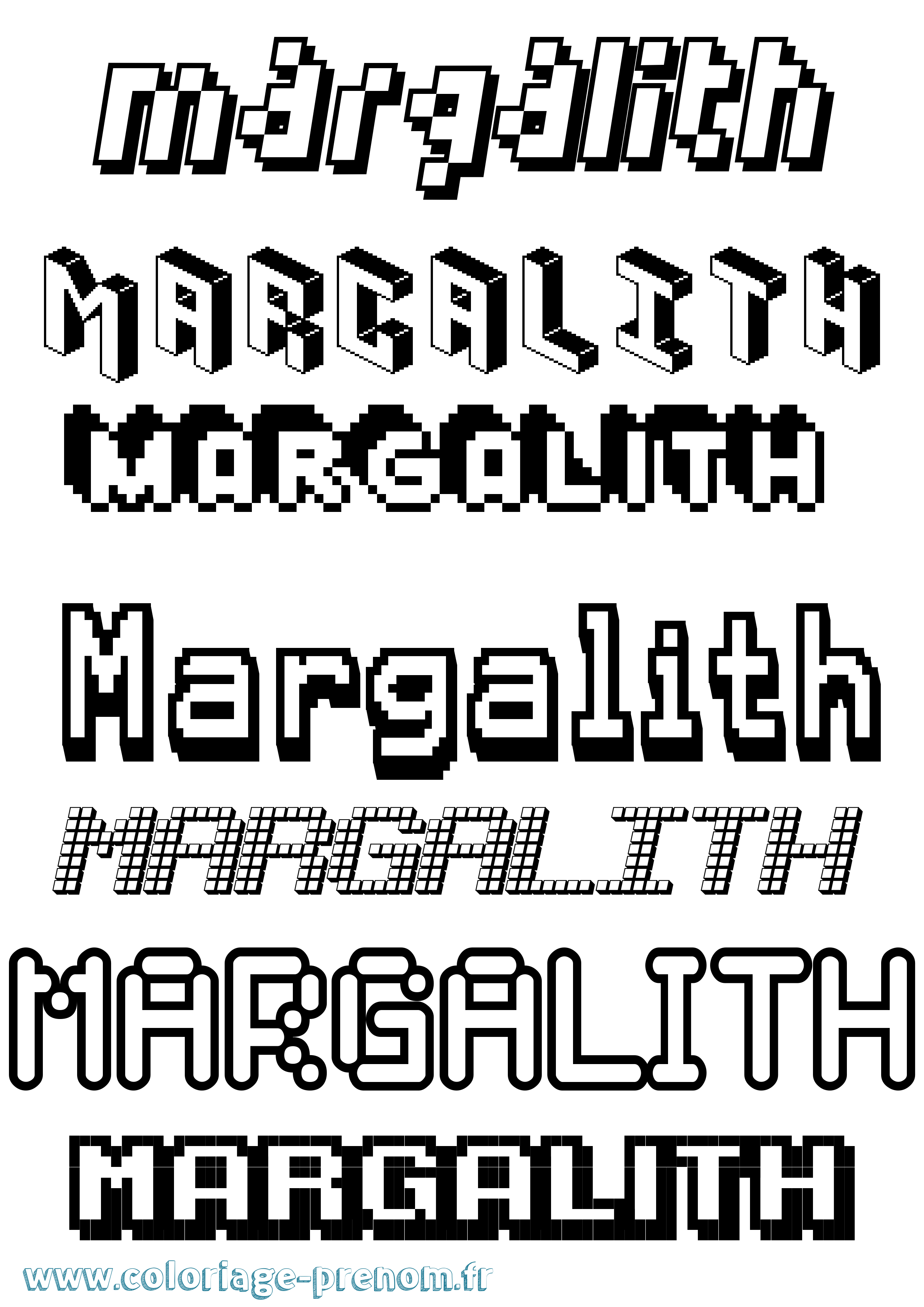 Coloriage Margalith Pixel Coloriage prénom Margalith Pixel