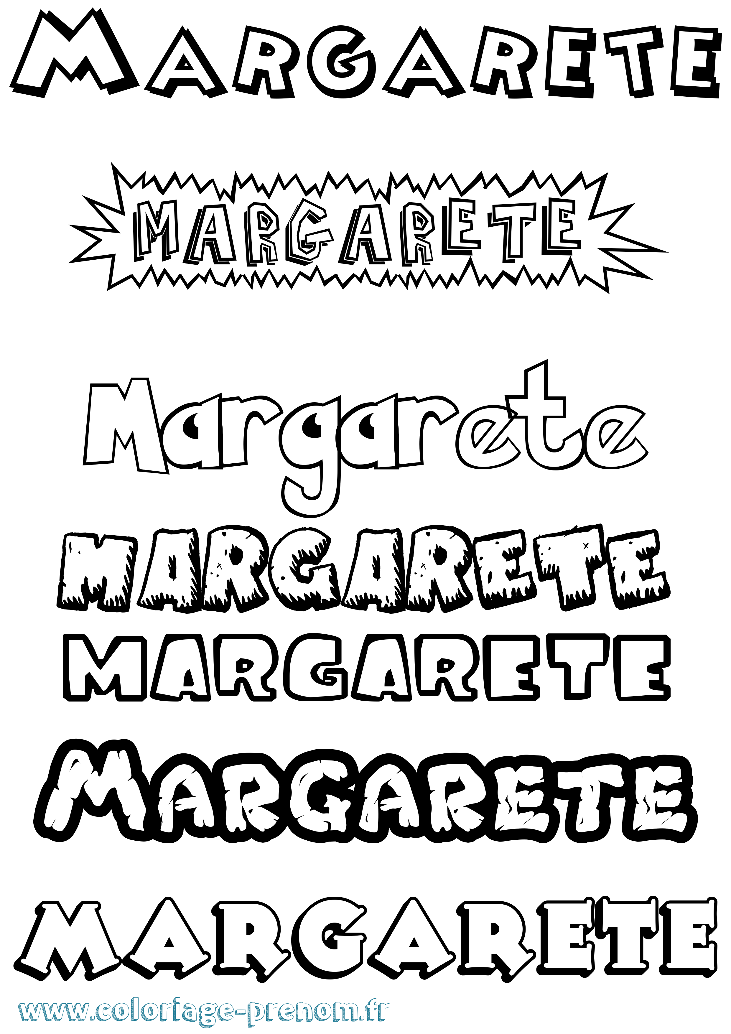 Coloriage Margarete Dessin Animé Coloriage prénom Margarete Dessin Animé
