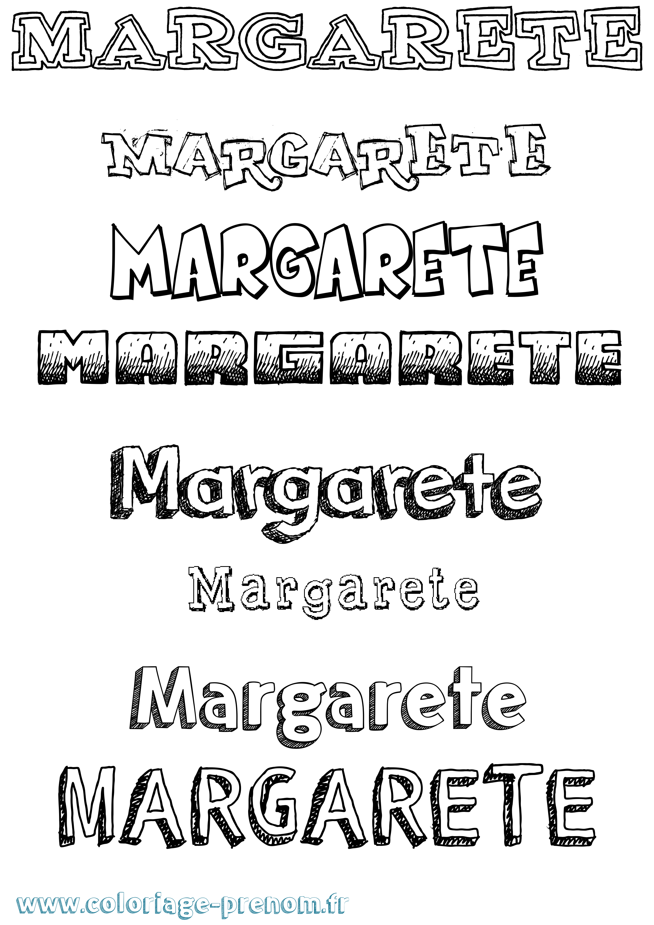 Coloriage Margarete Dessiné Coloriage prénom Margarete Dessiné