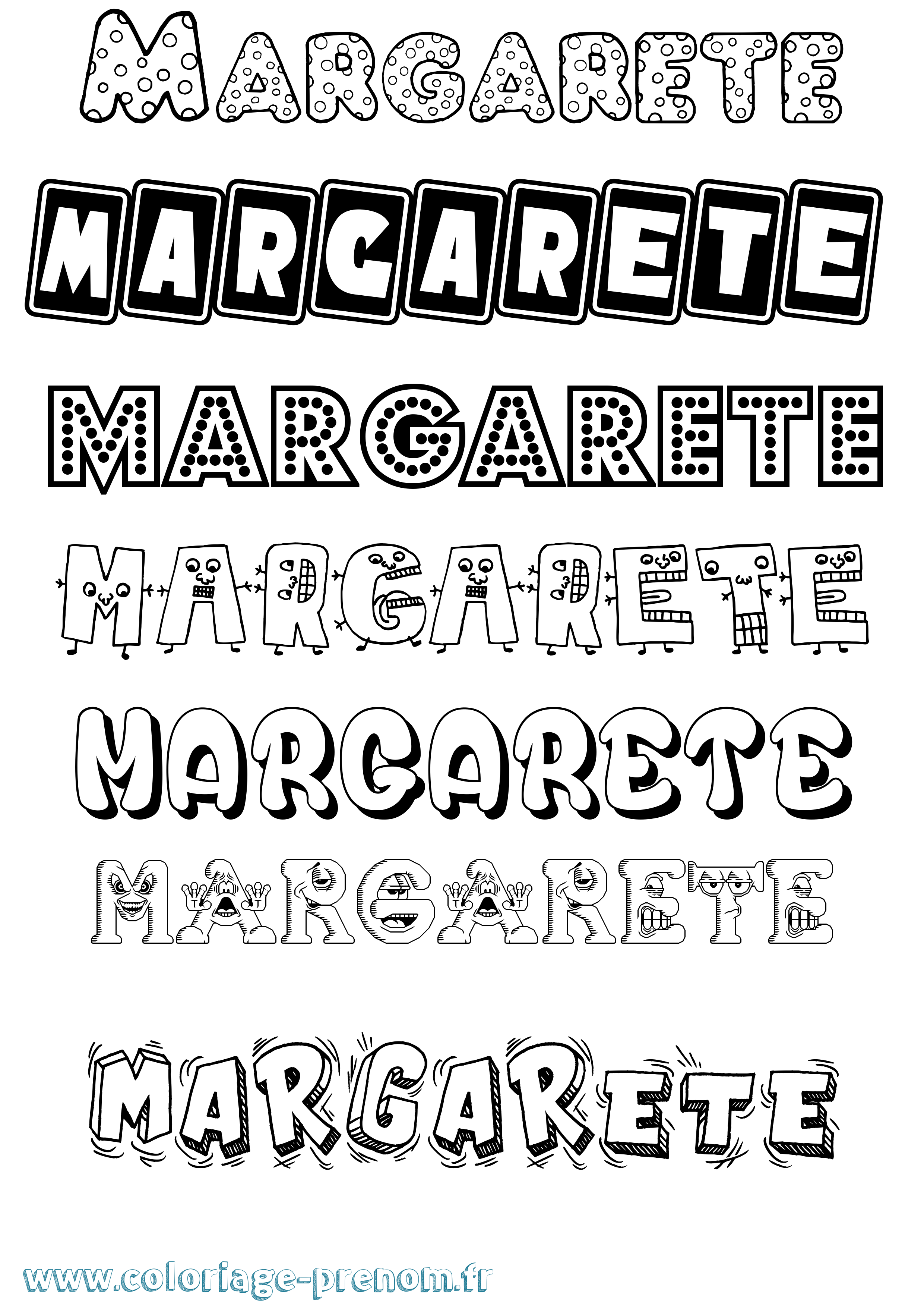 Coloriage Margarete Fun Coloriage prénom Margarete Fun