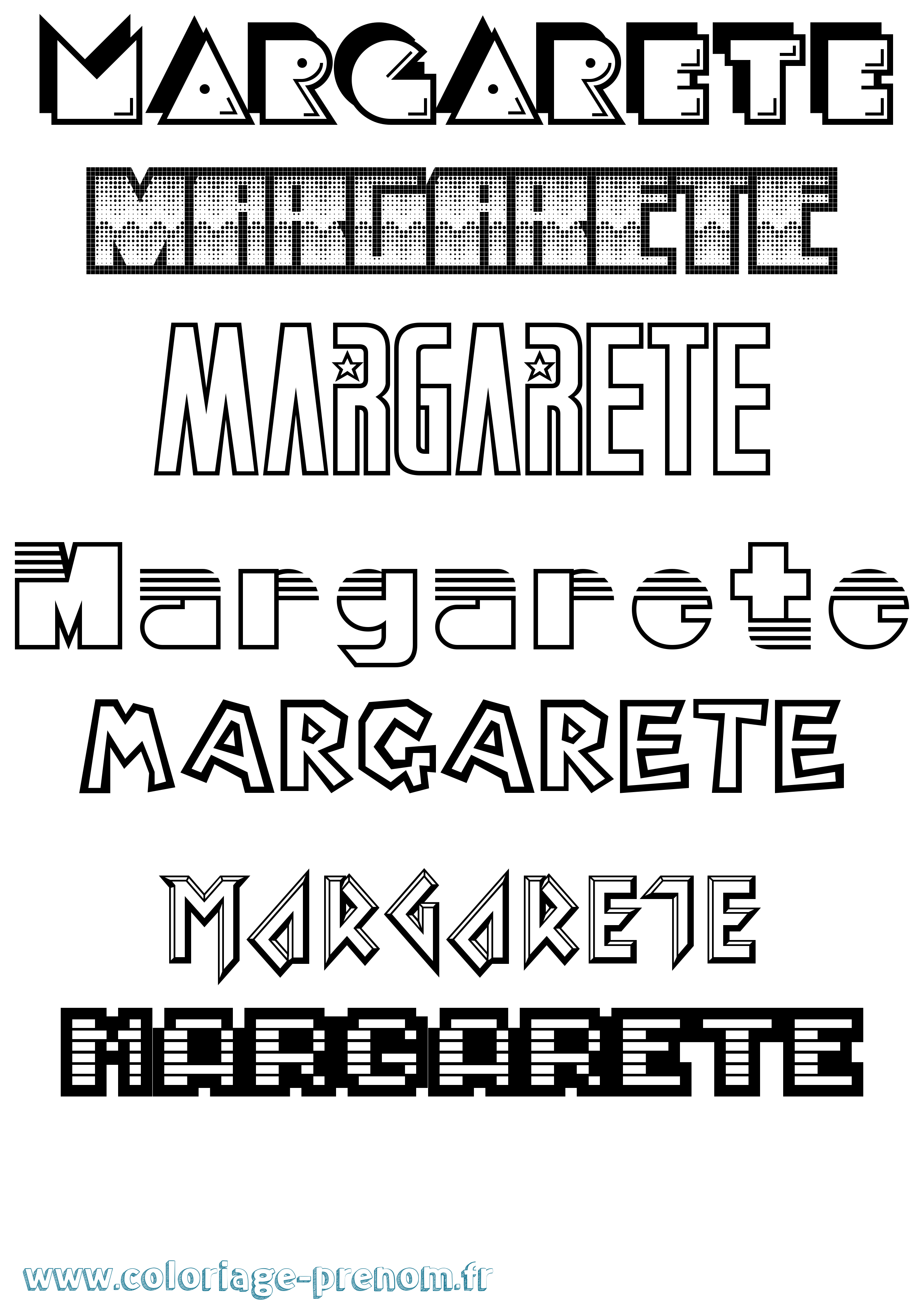 Coloriage Margarete Jeux Vidéos Coloriage prénom Margarete Jeux Vidéos
