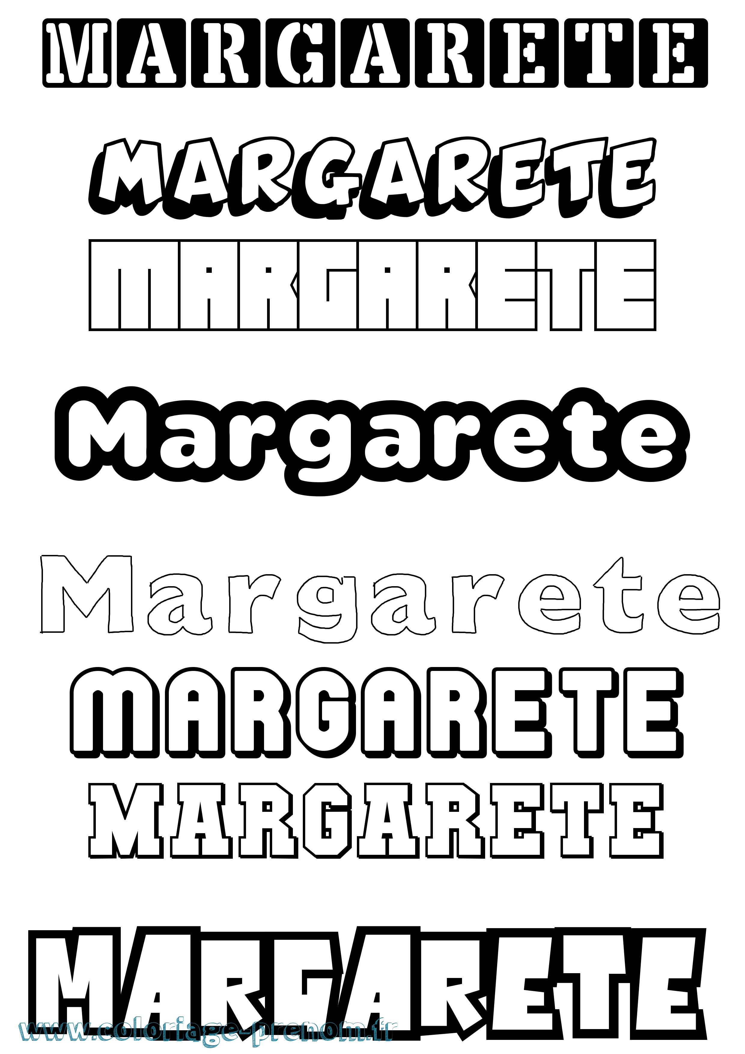 Coloriage Margarete Simple Coloriage prénom Margarete Simple