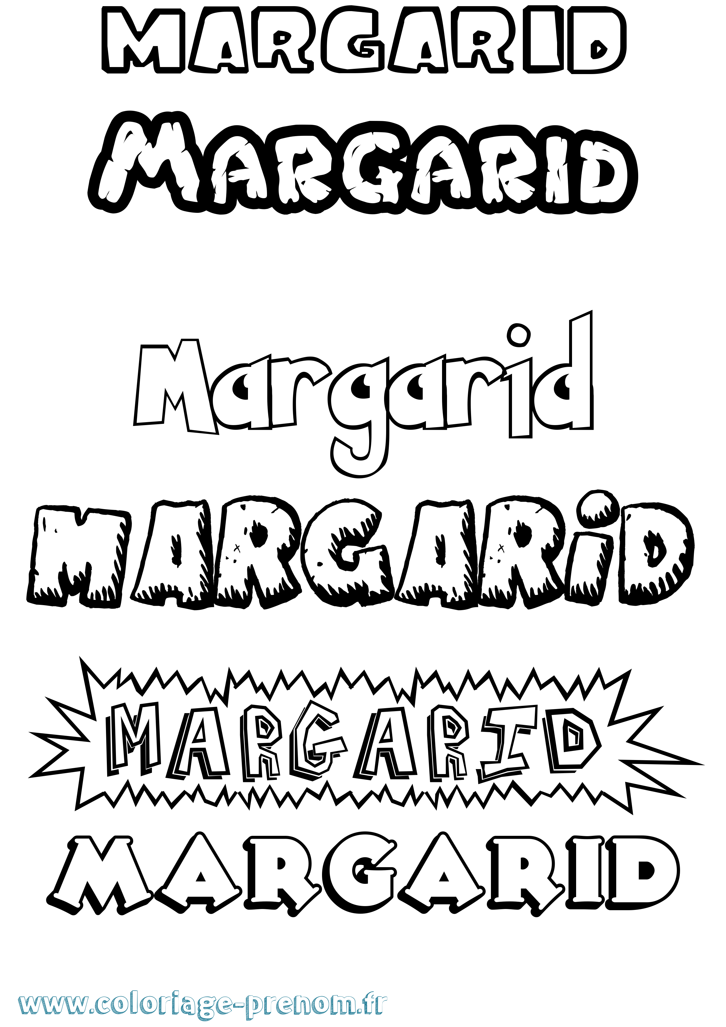 Coloriage Margarid Dessin Animé Coloriage prénom Margarid Dessin Animé
